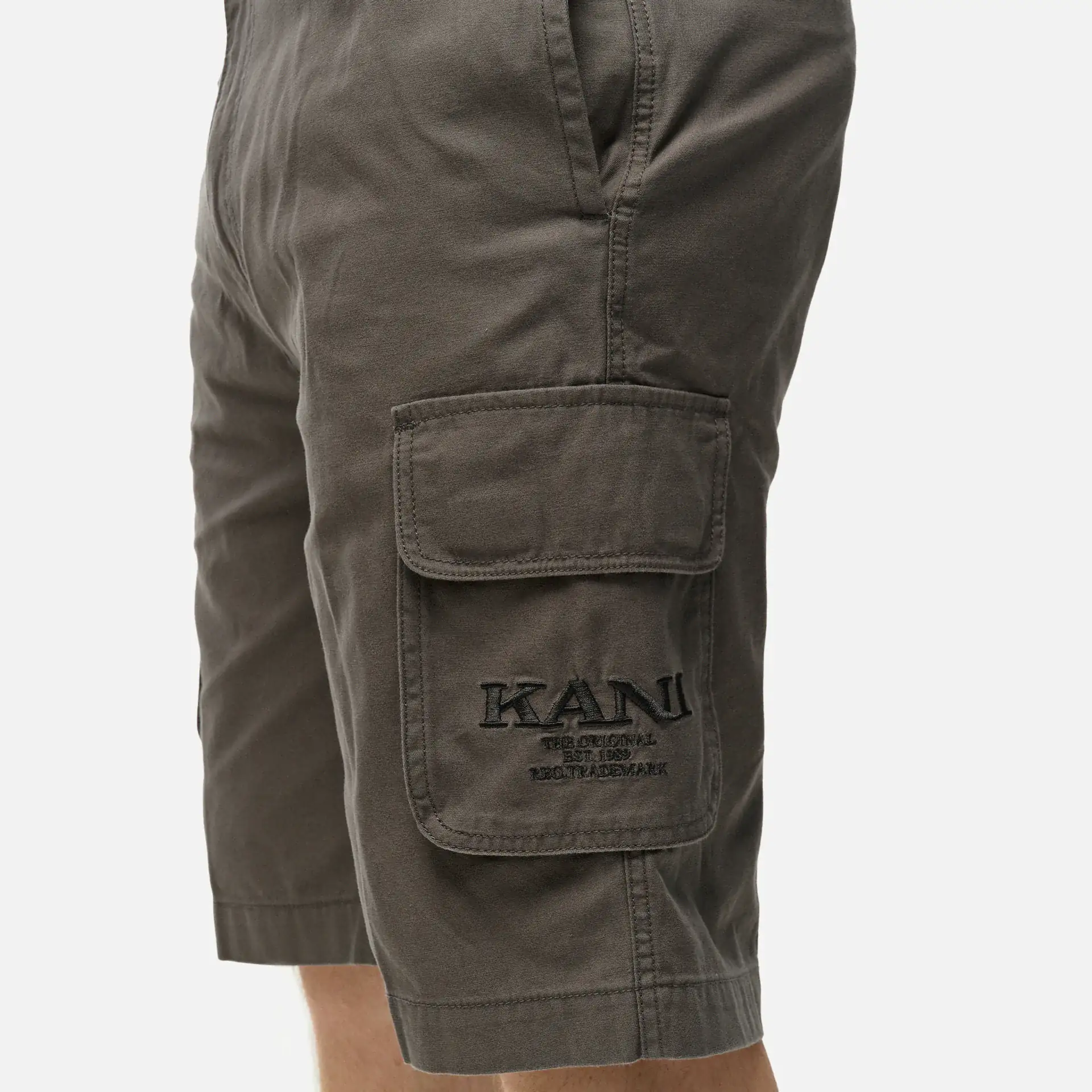 Karl Kani Retro Washed Cargo Shorts Anthrazite