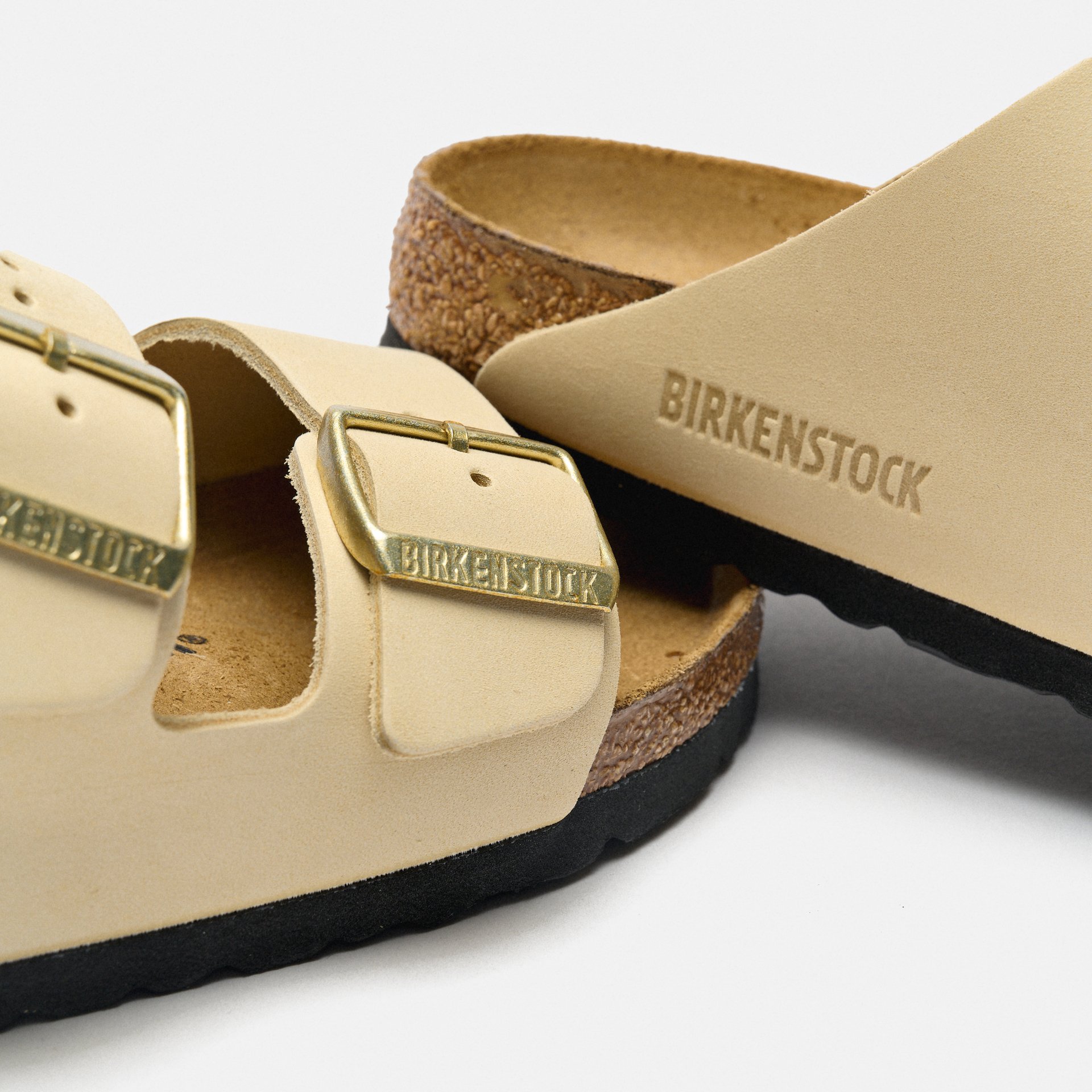Birkenstock Arizona Nubuck Leather Sandals Ecru