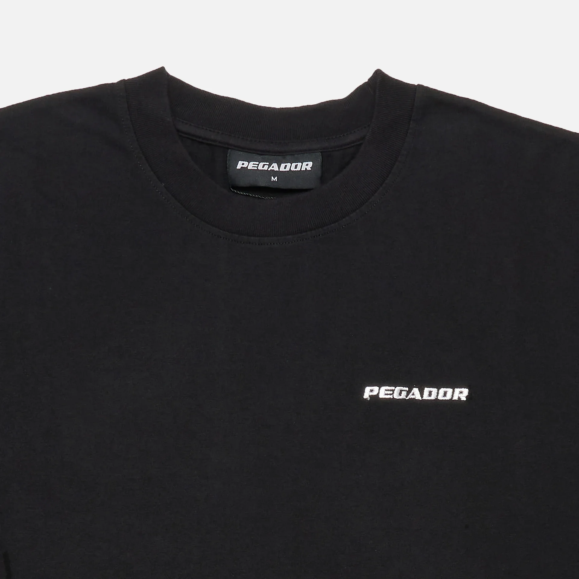 PEGADOR Logo Oversized T-Shirt Vintage Washed Black Onyx