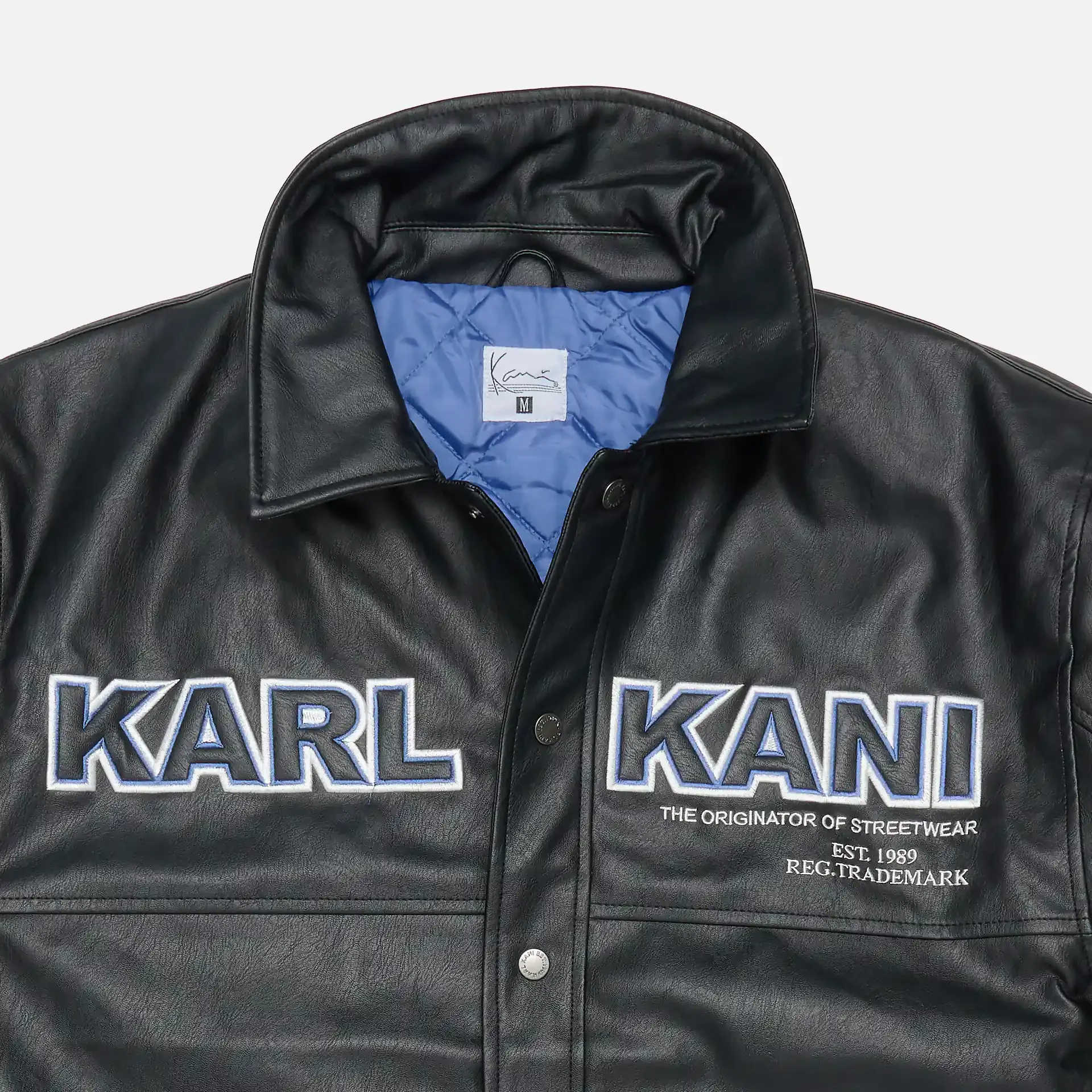 Karl Kani Bold Full PU Dragon College Jacket Black
