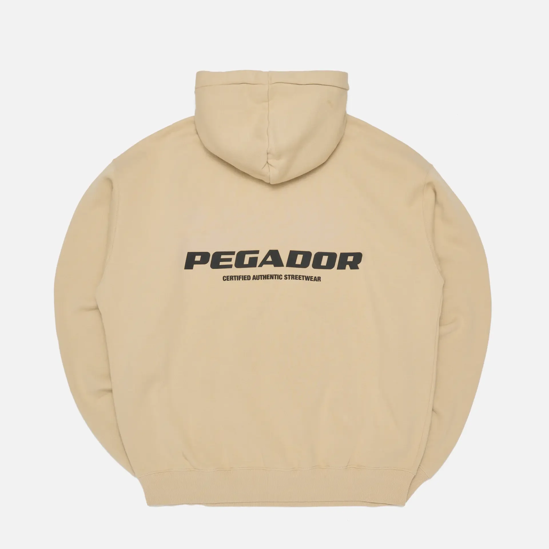 PEGADOR Colne Logo Oversized Hoodie Vintage Washed Kingdom Beige