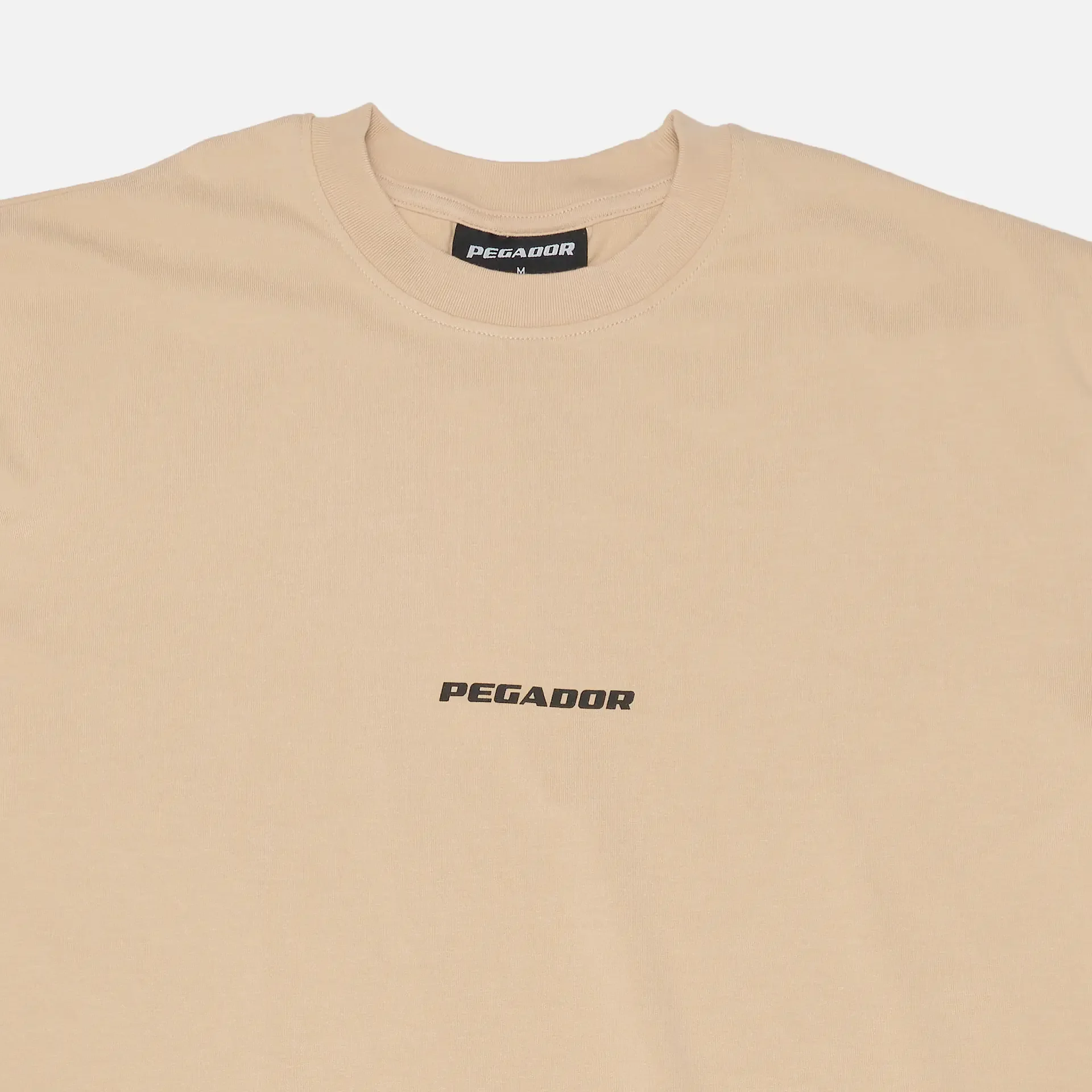 PEGADOR Colne Logo Oversized T-Shirt Vintage Washed Kingdom Beige
