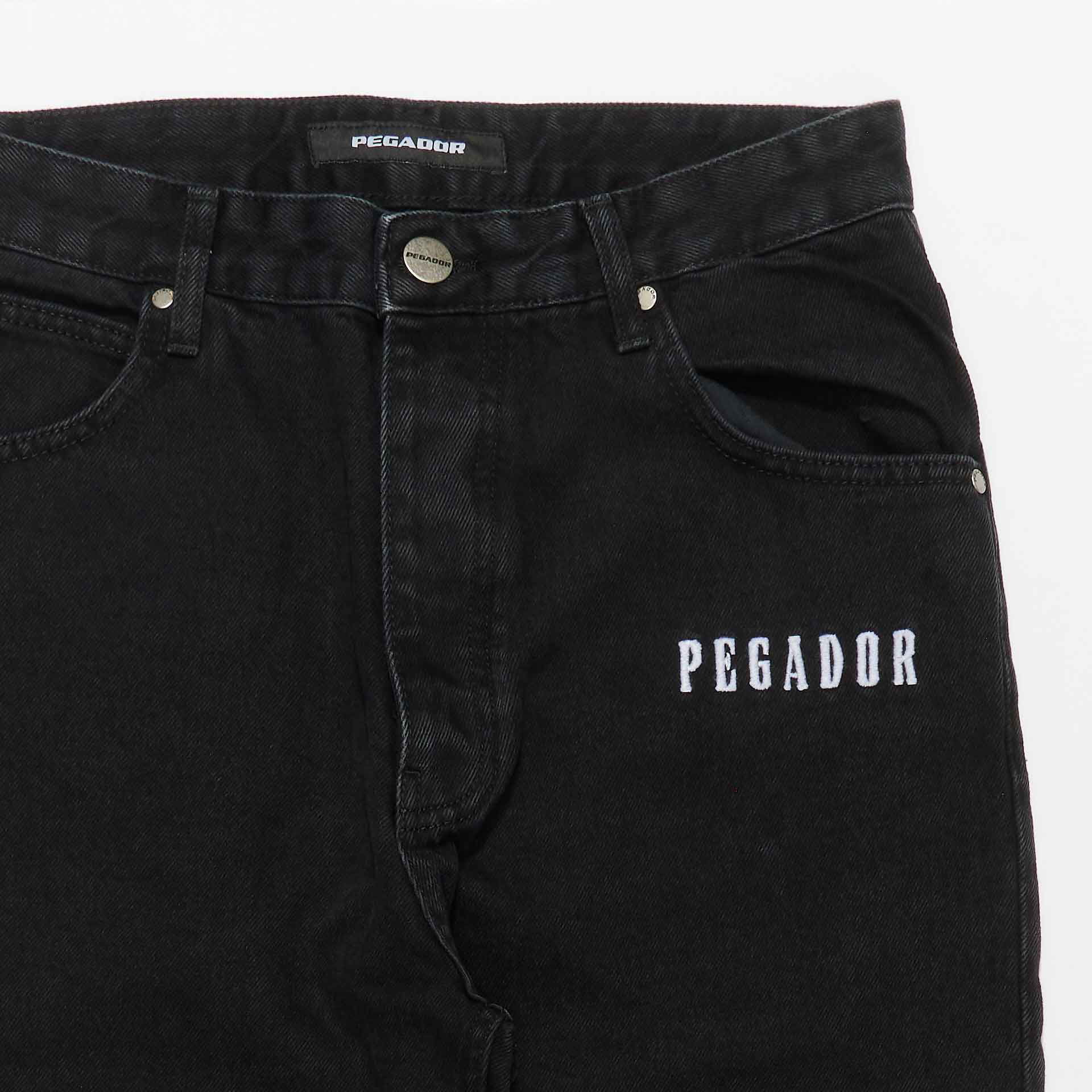 PEGADOR Granvi Baggy Jeans Washed Black