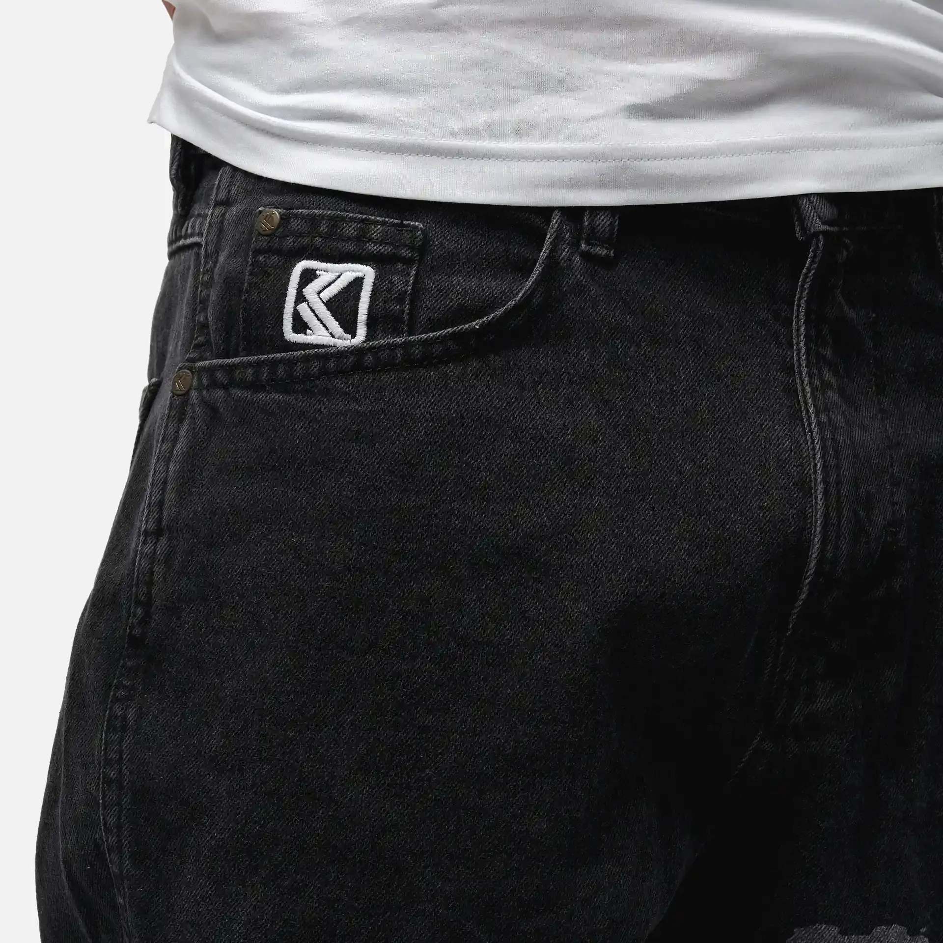 Karl Kani Small Signature Tapered Five Pocket Denim Vintage Black
