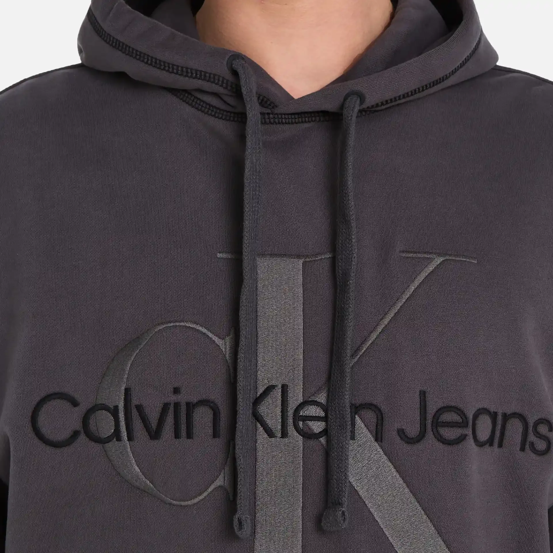 Calvin Klein Jeans Wash Monologo Hoodie Black