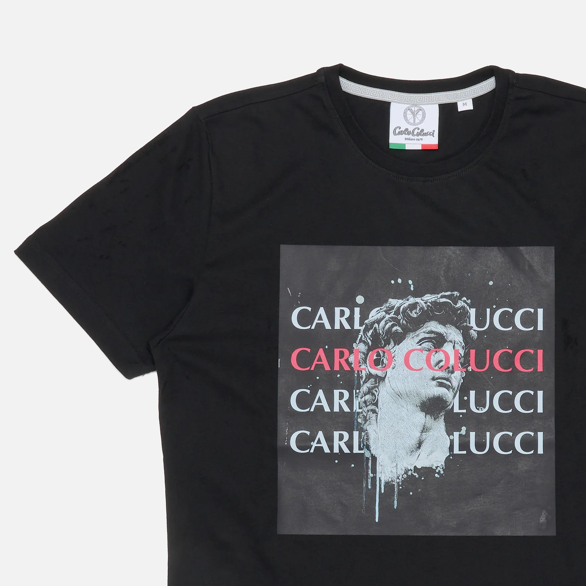 Carlo Colucci Black & White Drop T-Shirt Black