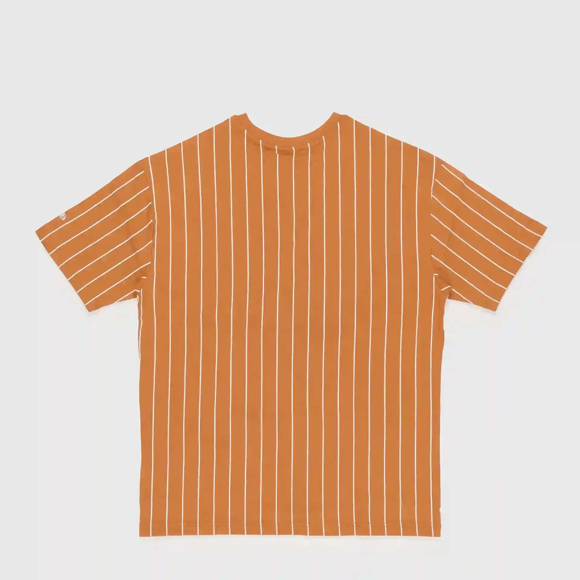New Era Pinstripe Oversize T-Shirt Medium Brown/White
