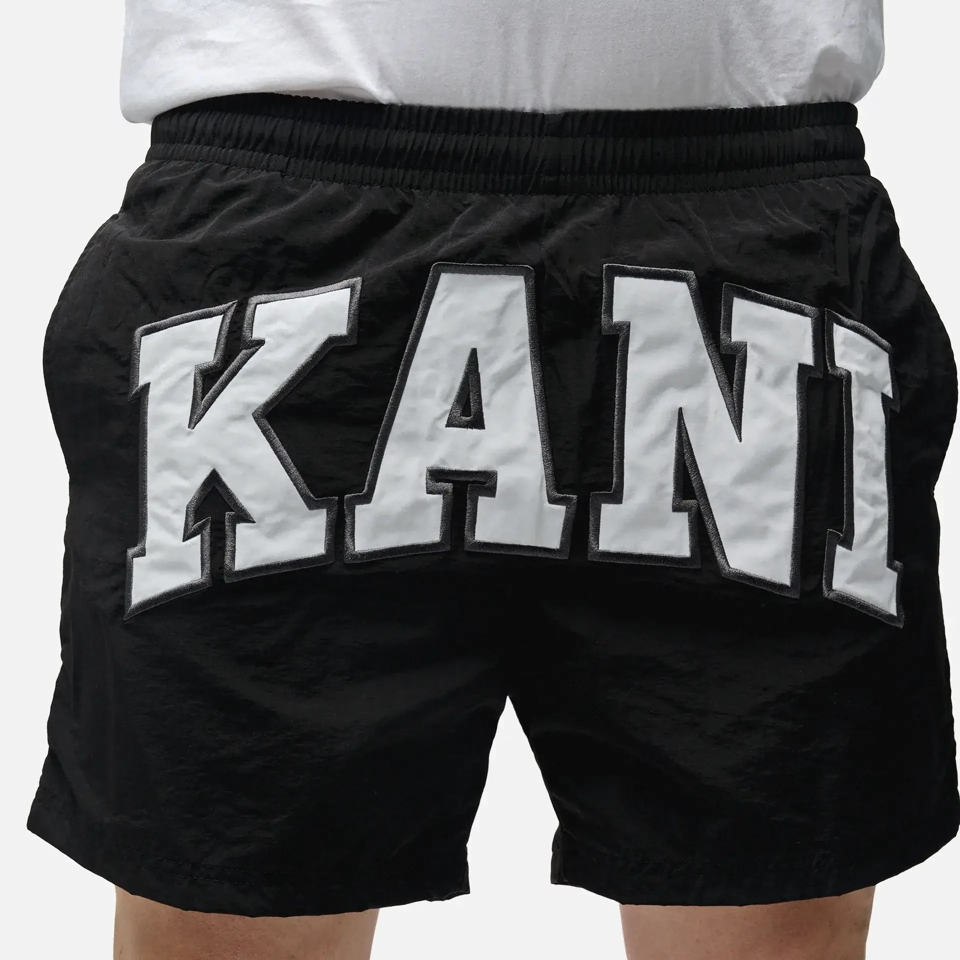 Karl Kani Serif Board Swim Shorts Black/White
