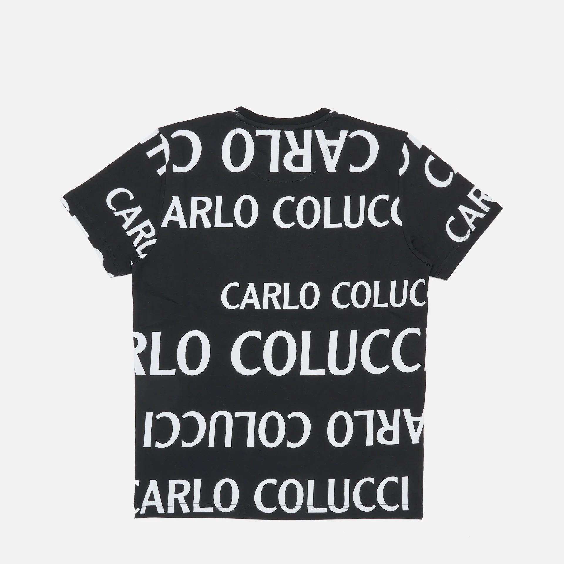Carlo Colucci Black & White Drop Allover T-Shirt Black