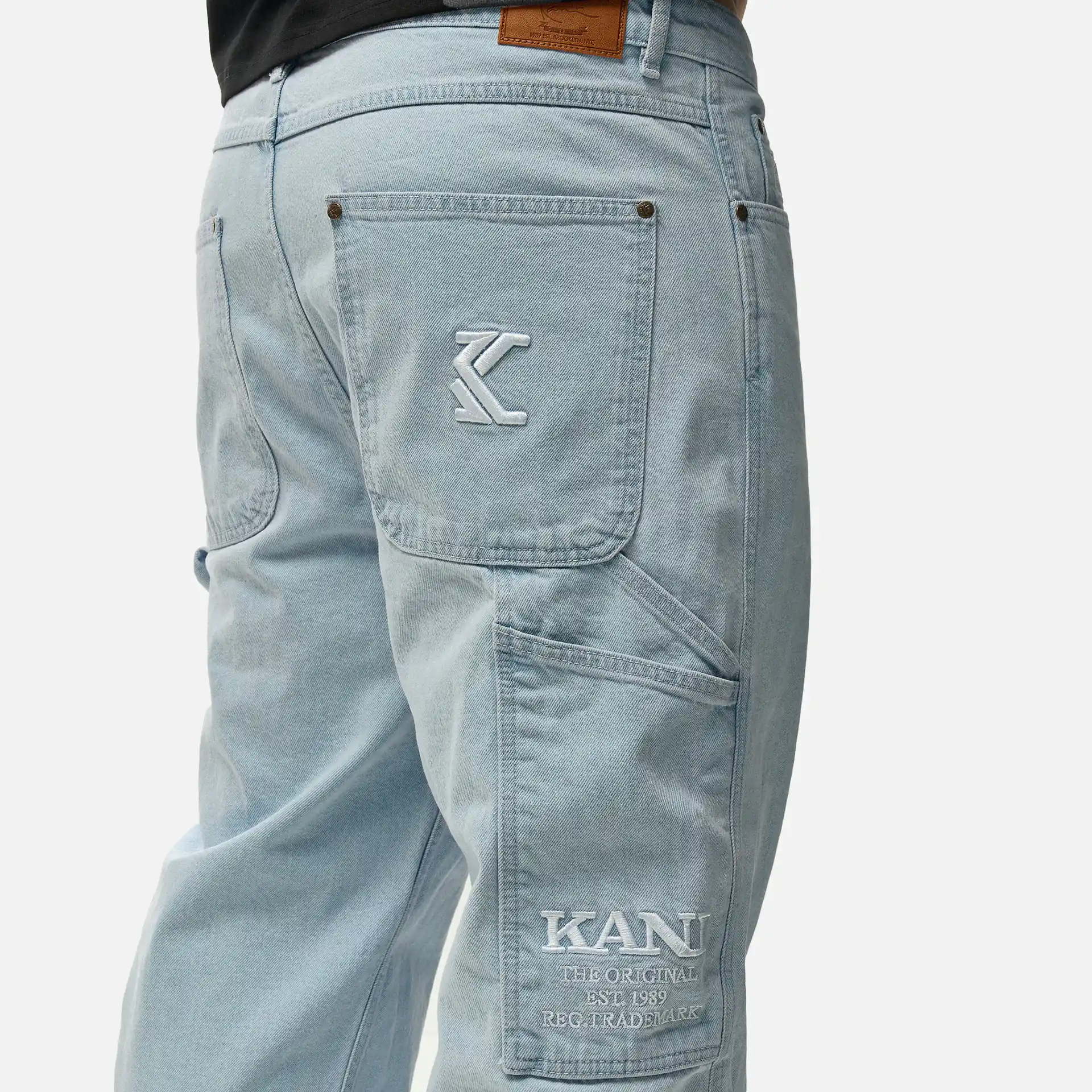 Karl Kani Small Signature Baggy Five Pocket Denim Bleached Blue