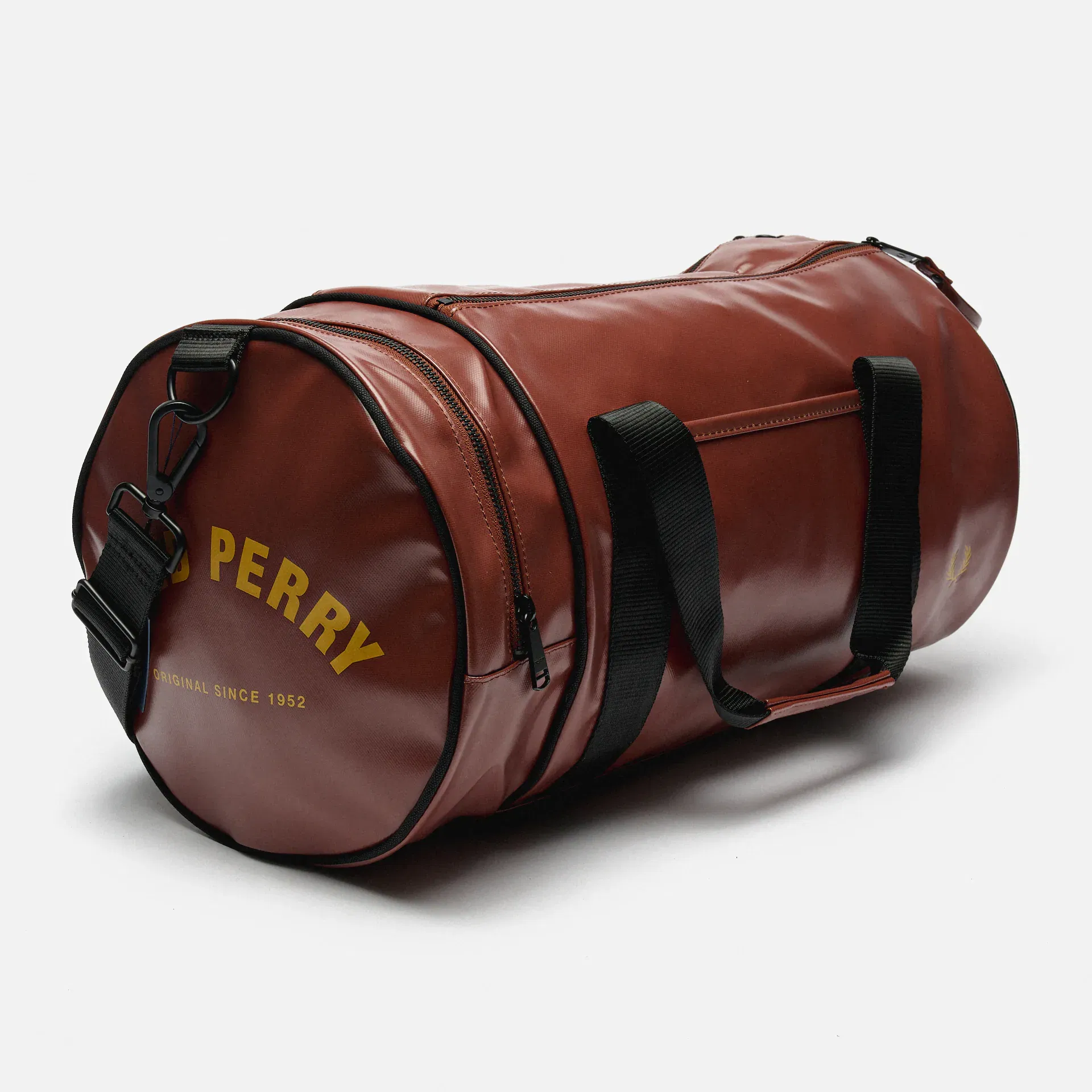 Fred Perry Tonal PU Barrel Bag Whisky Brown