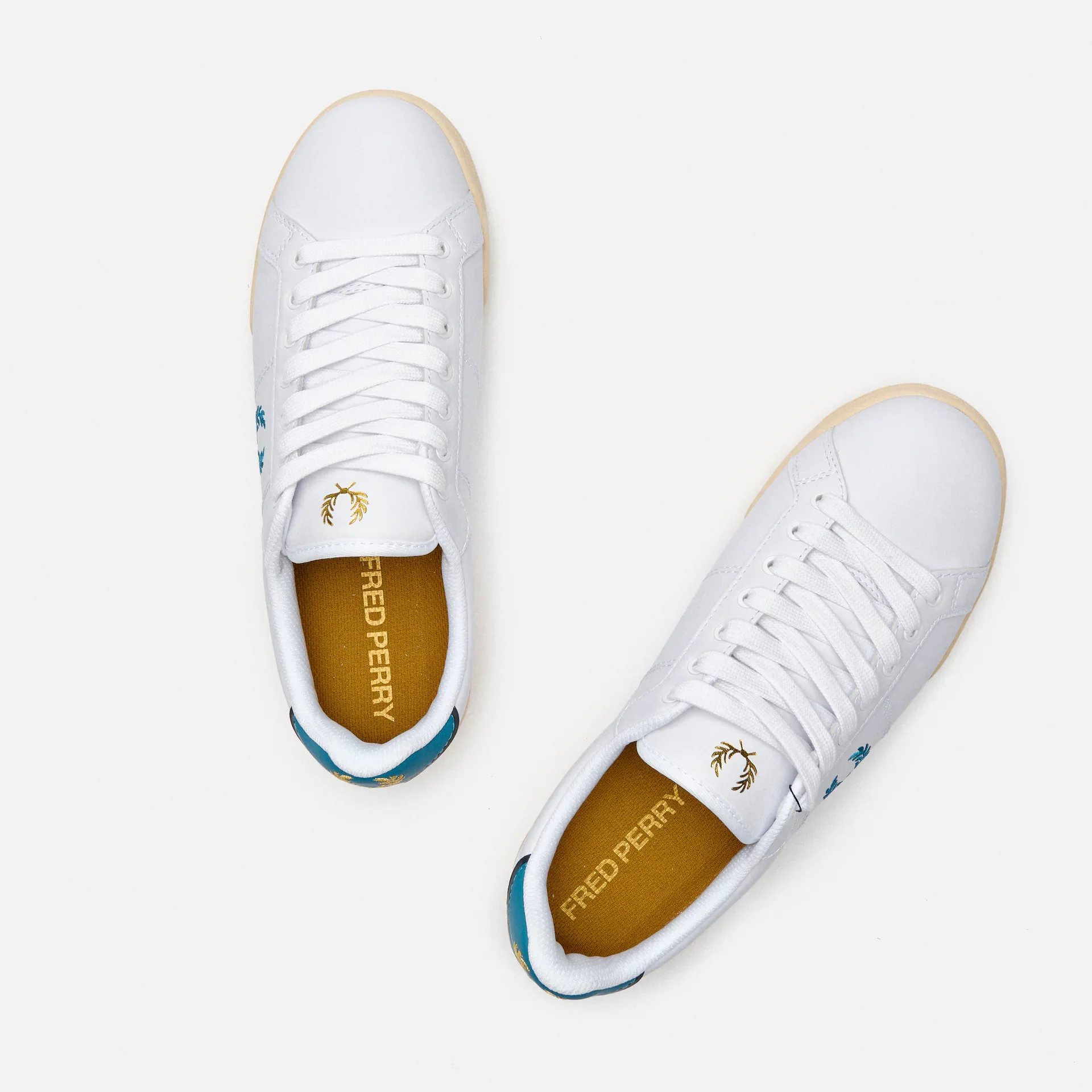 Fred Perry B722 Leather Sneakers White/Runaway Bay Ocean