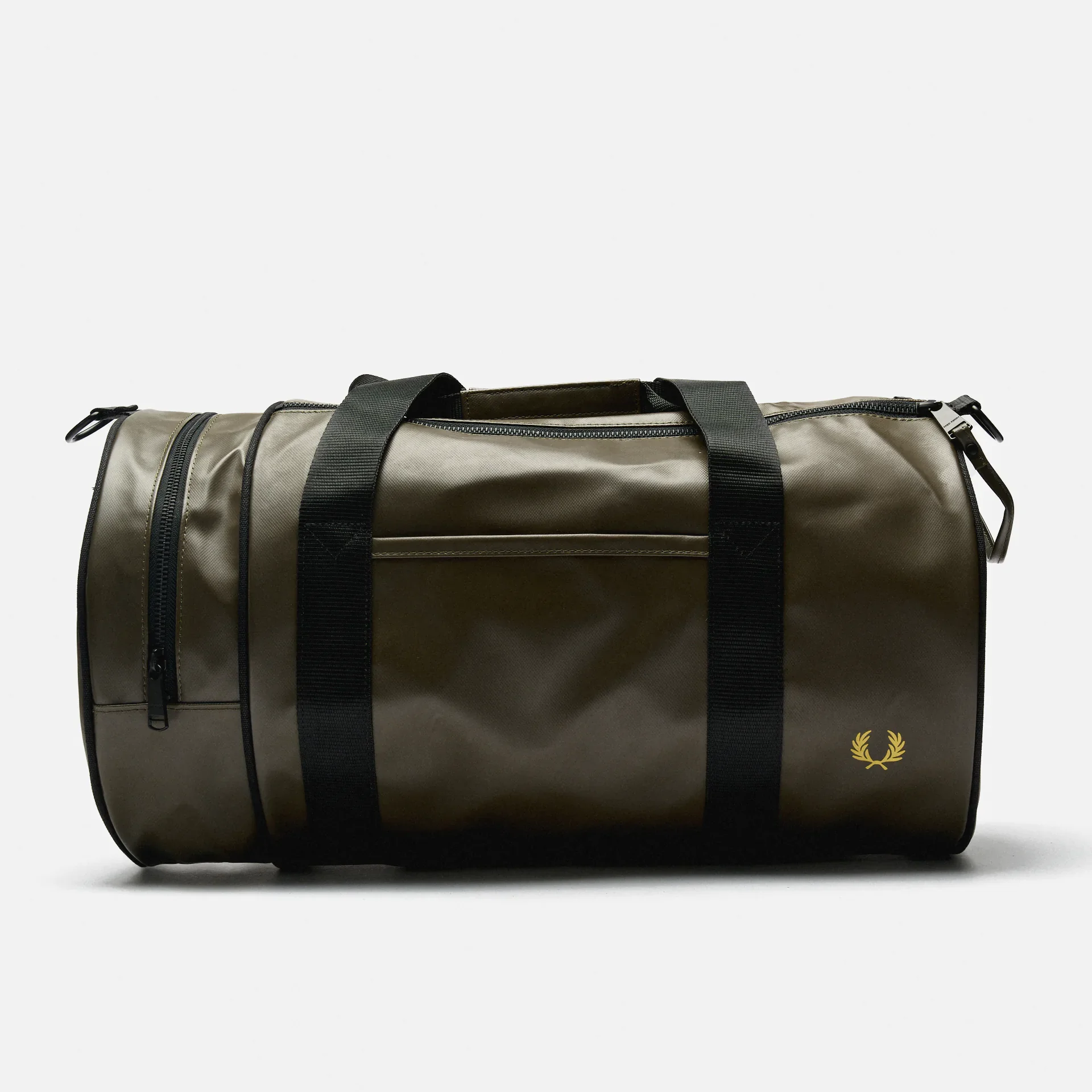 Fred Perry Tonal PU Barrel Bag Uniform Green/Gold