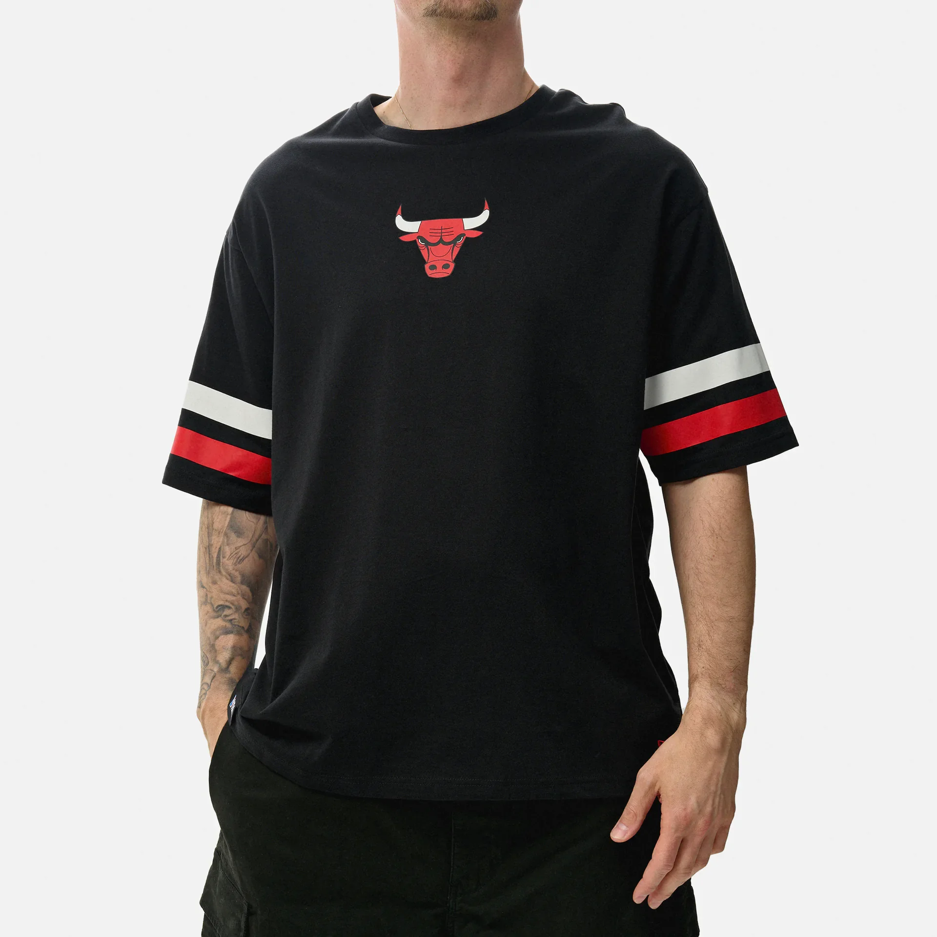 New Era NBA Chicago Bulls Graphic Oversized T-Shirt Black/Red
