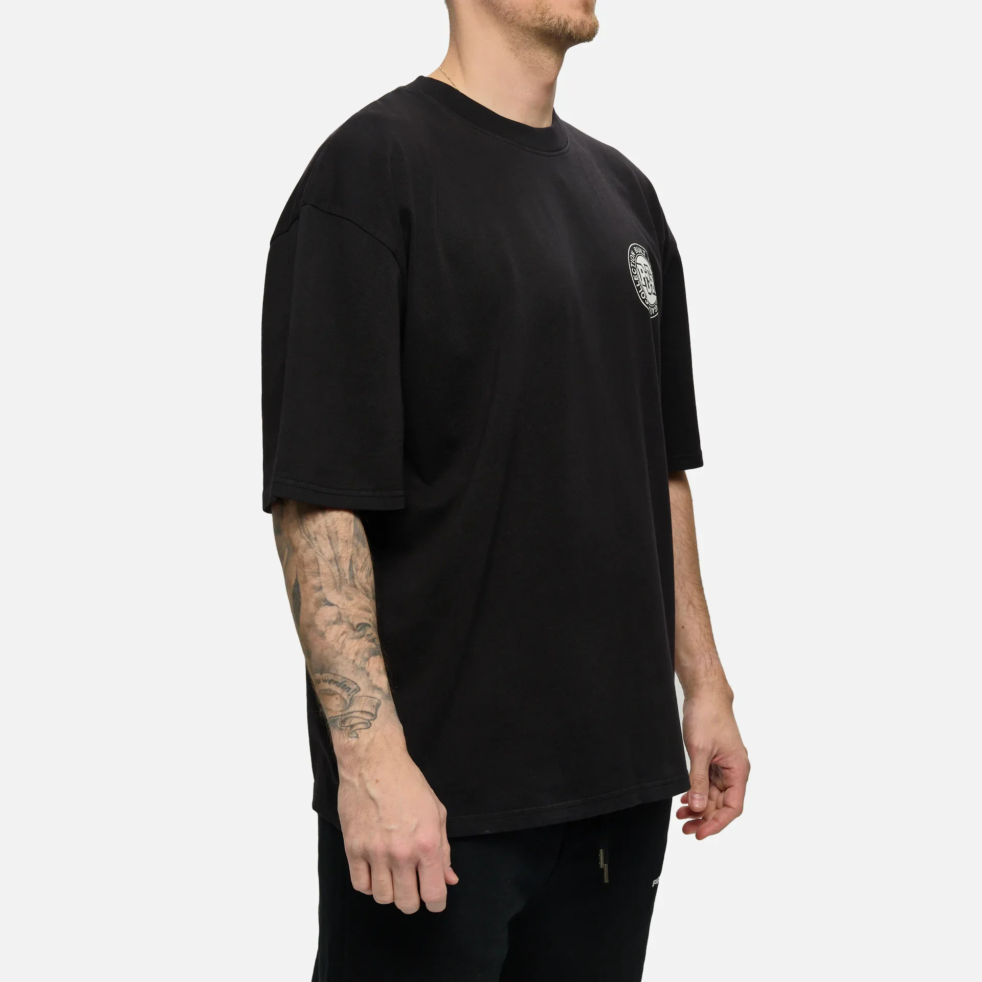 PEGADOR Orsett Oversized T-Shirt Vintage Washed Black Onyx