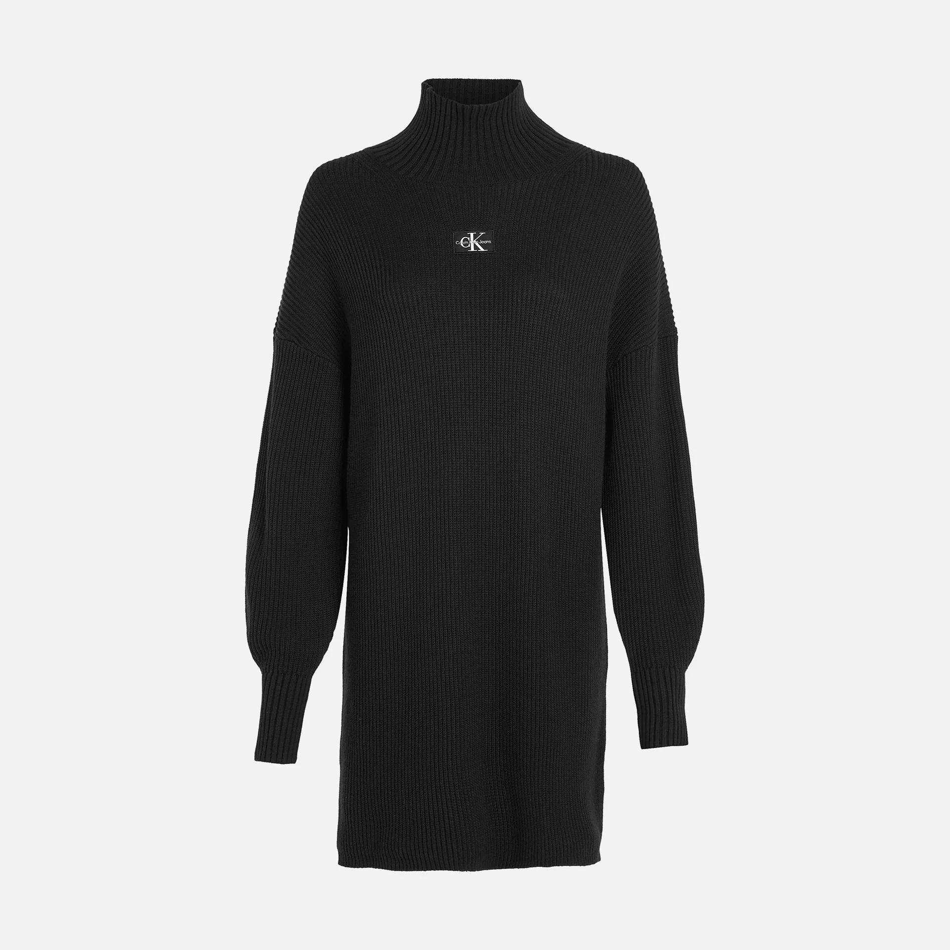 Calvin Klein Jeans Woven Label Loose Sweater Dress Black