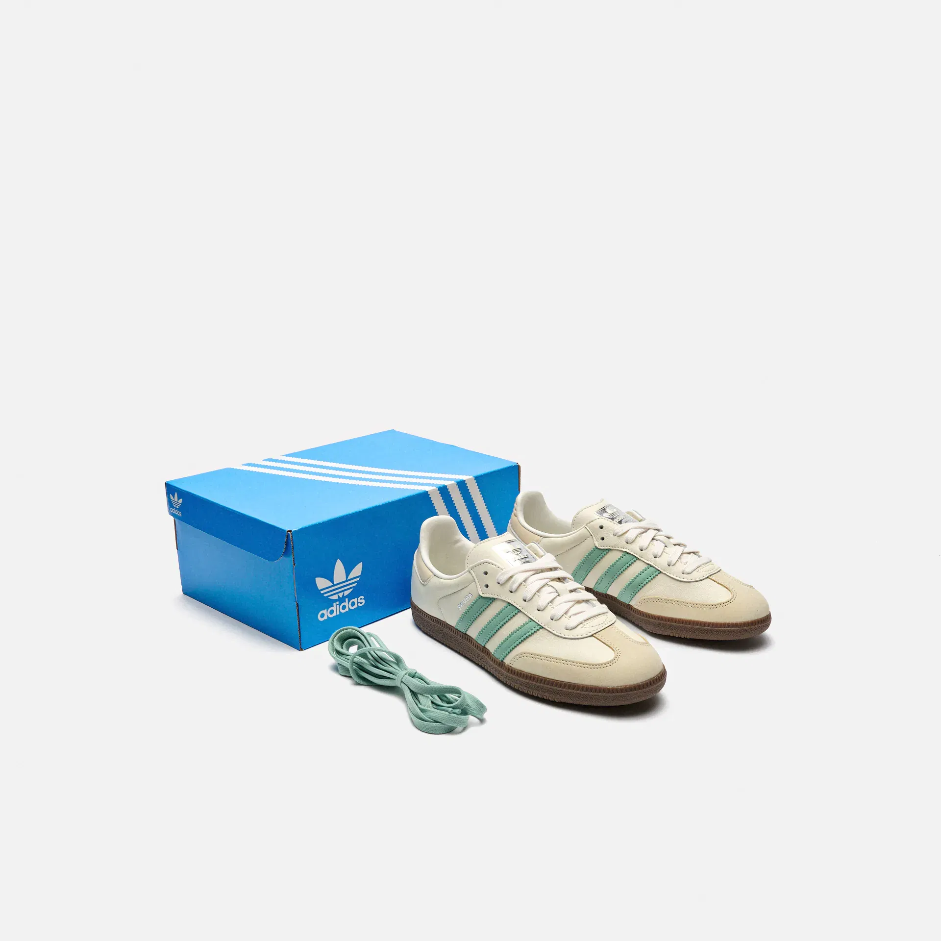 adidas Originals Samba Sneaker OG Cloud White/Hazy Green/Wonder White