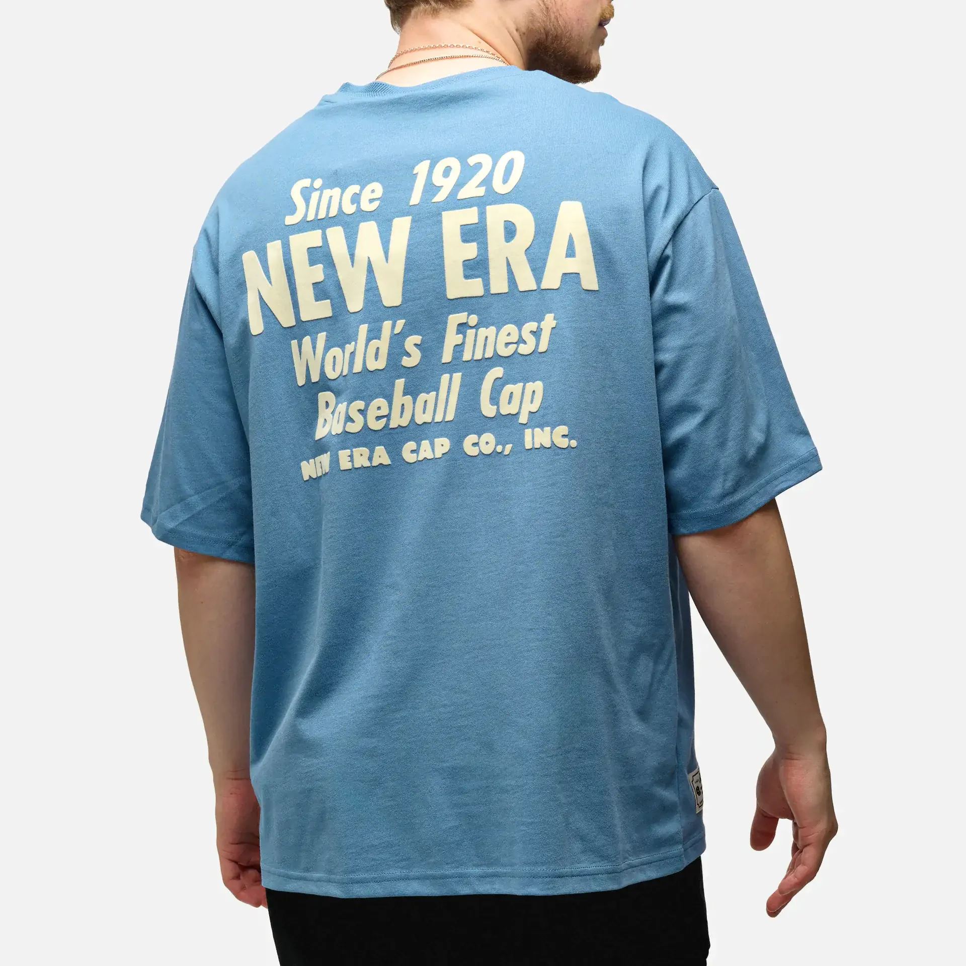 New Era Graphic Backprint Oversized T-Shirt Blue