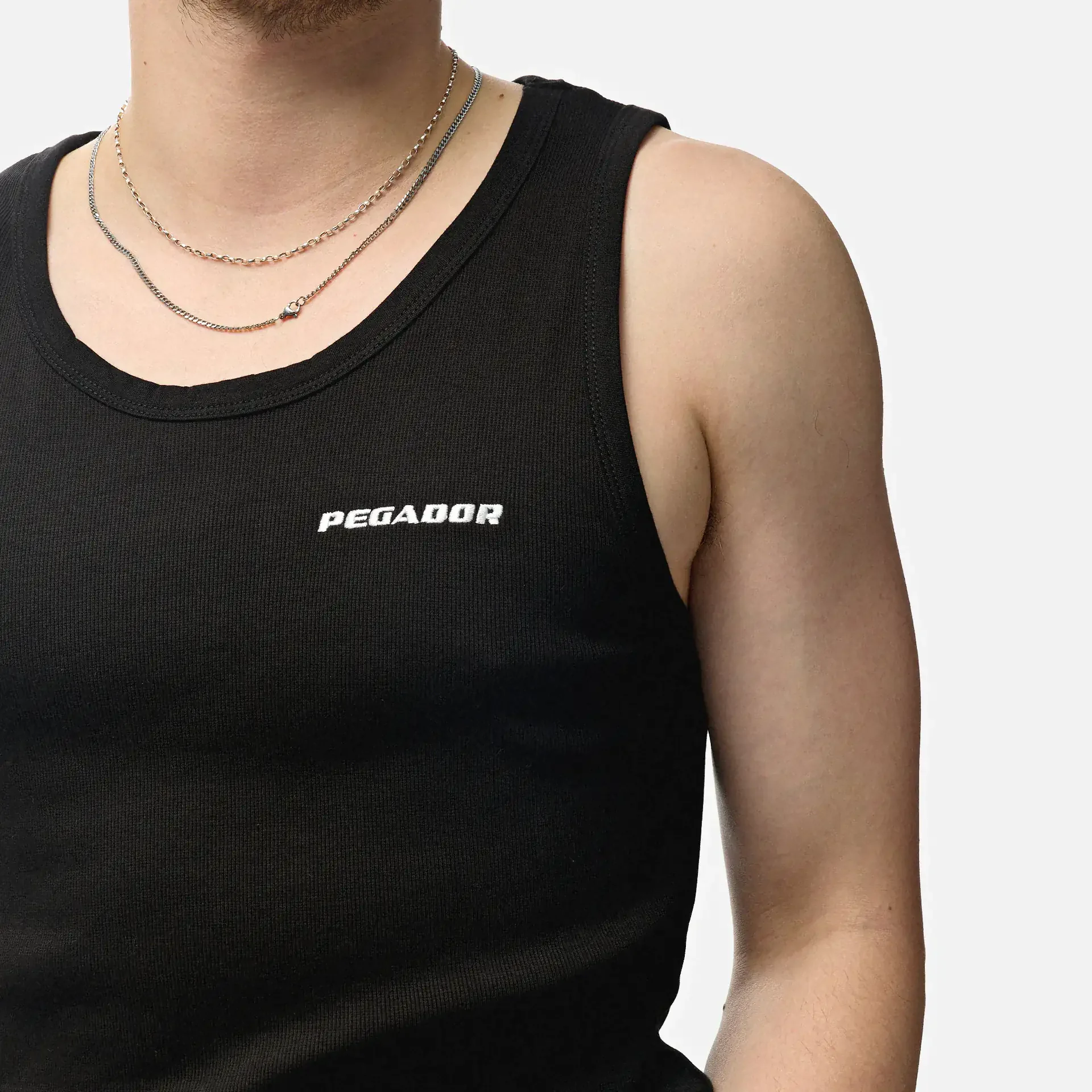 PEGADOR Logo Rib Undershirt Black