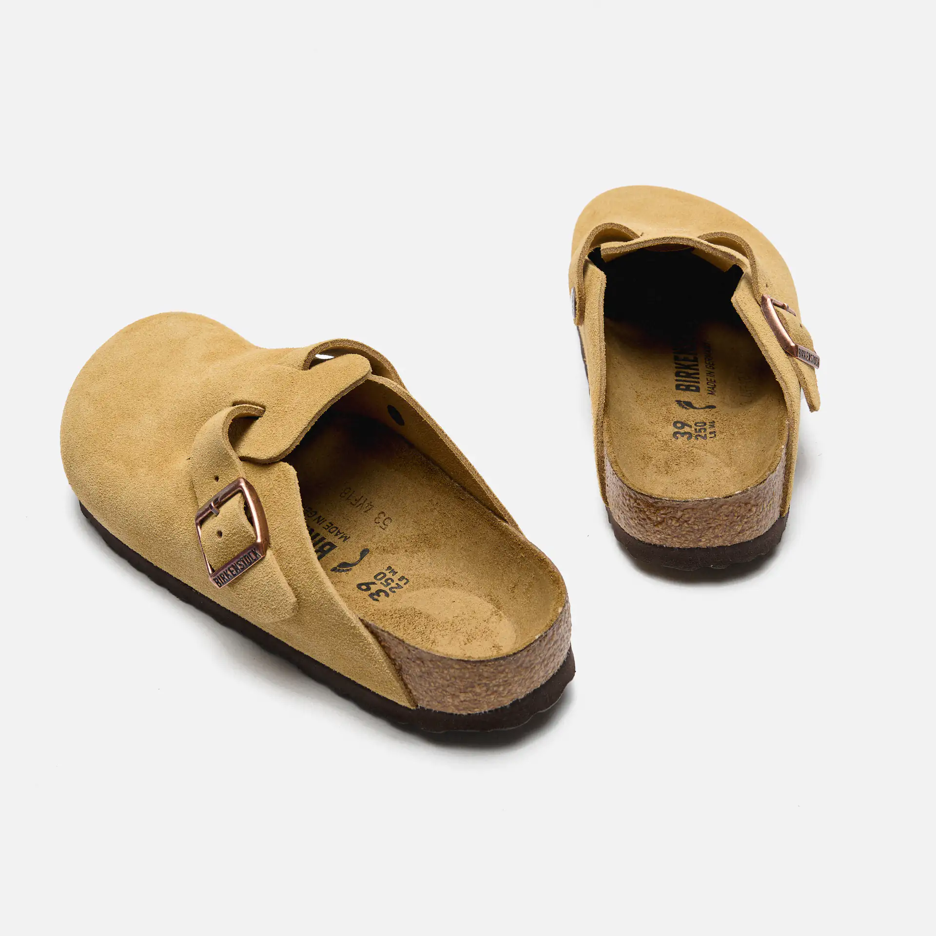 Birkenstock Boston Suede Leather Sandals Latte Cream