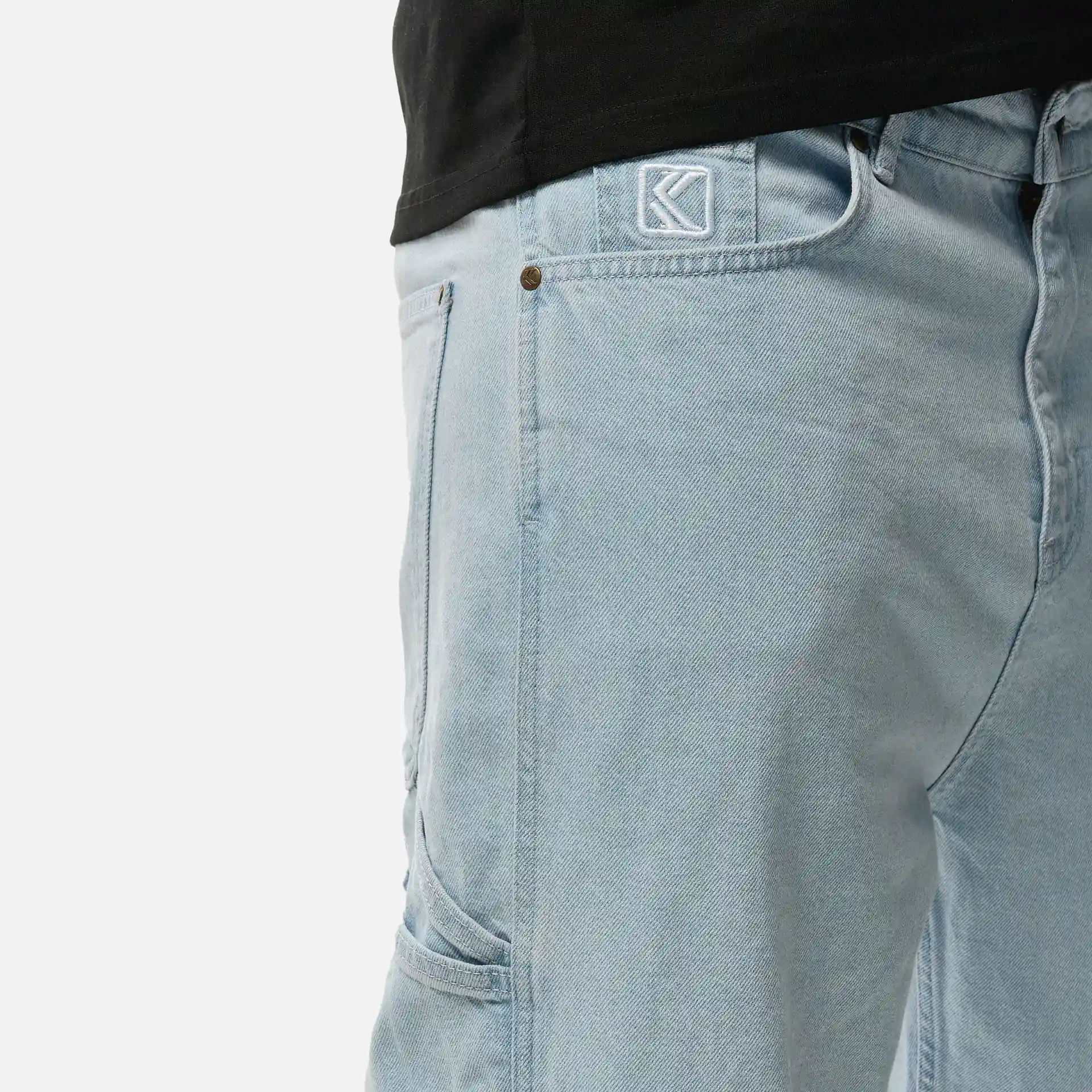 Karl Kani Small Signature Baggy Five Pocket Denim Bleached Blue