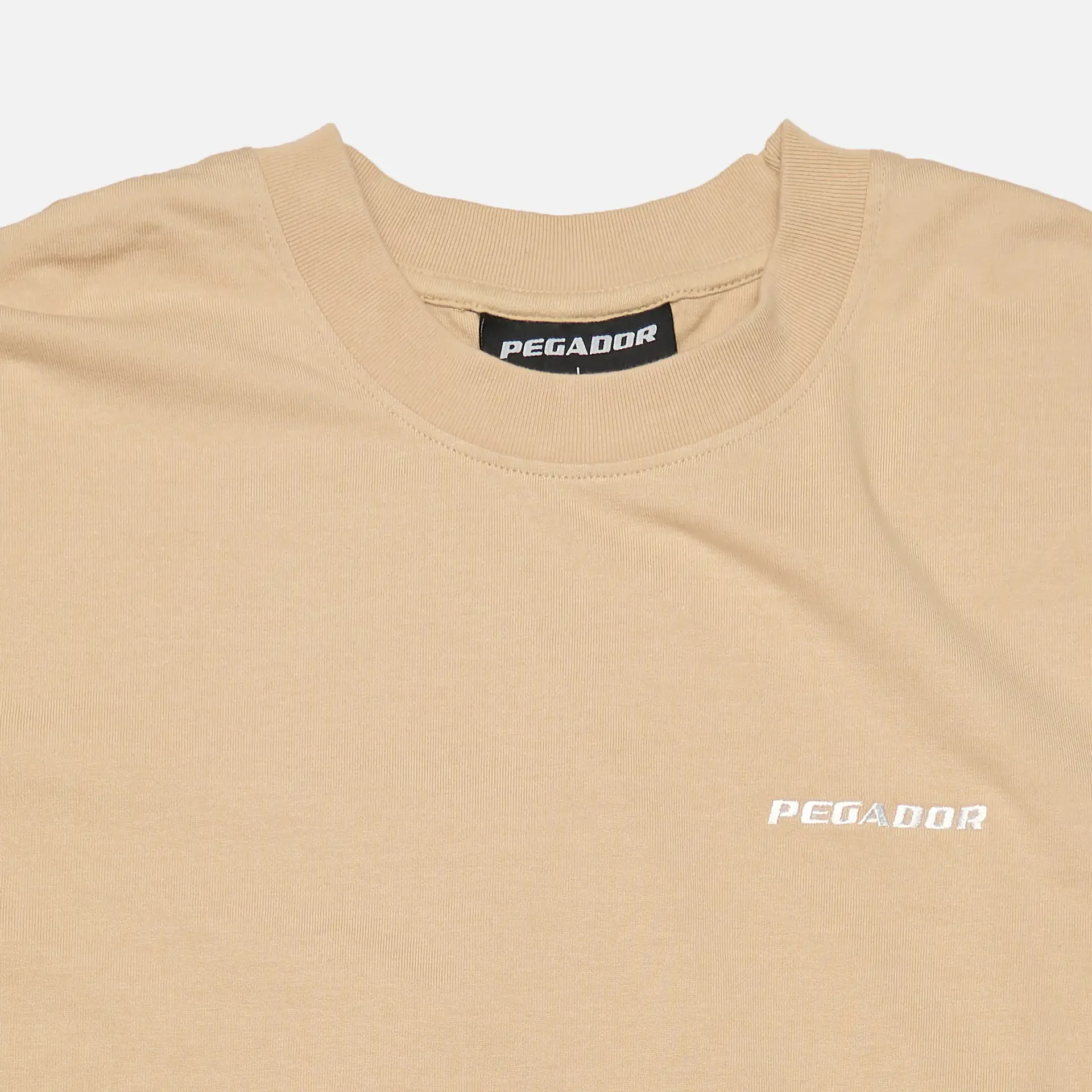 PEGADOR Logo Oversized T-Shirt Vintage Washed Kingdom Beige