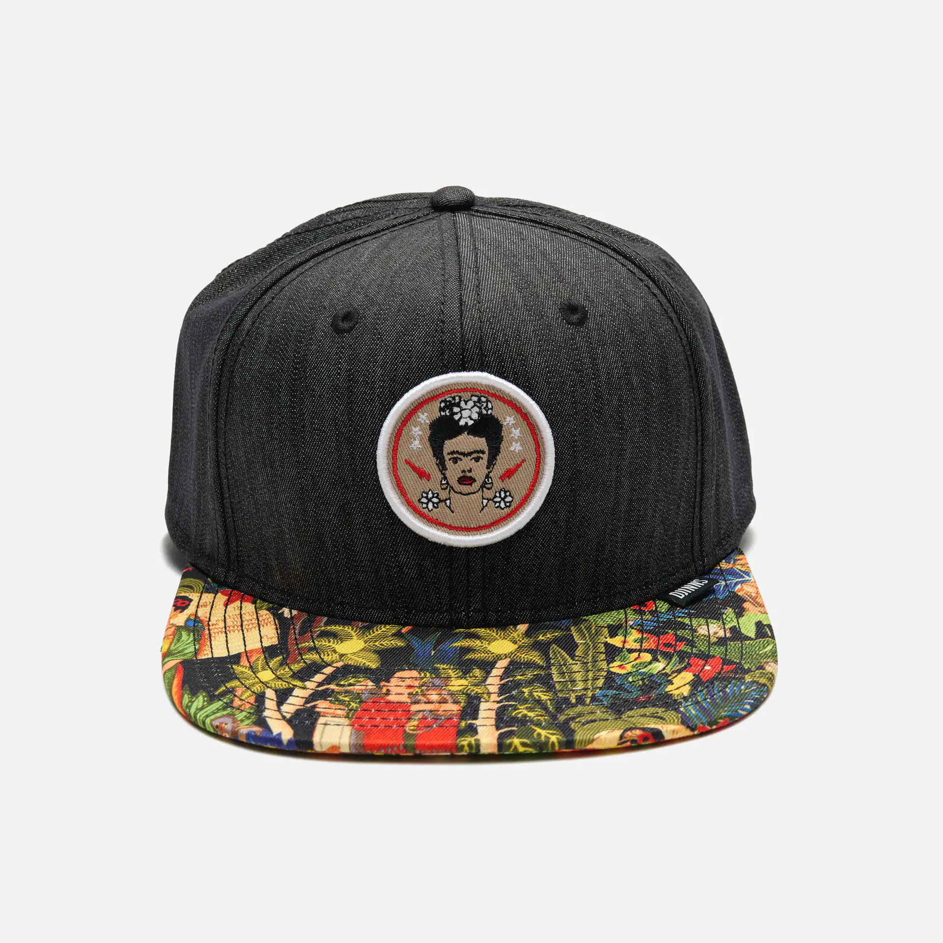 DJINNS 6 Panel Snapback Cap Frida Linen Rev. Black