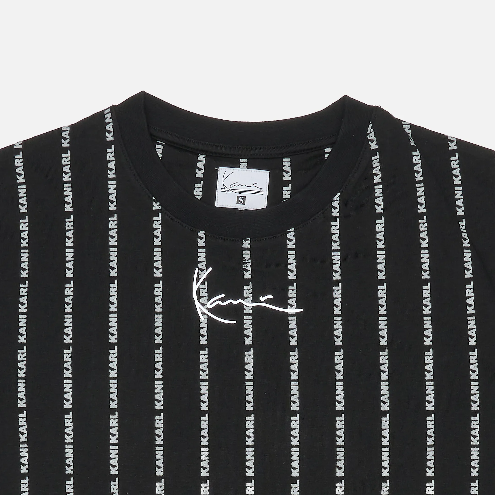 Karl Kani Small Reflective Signature Logo Pinstripe Tee Black/Silver