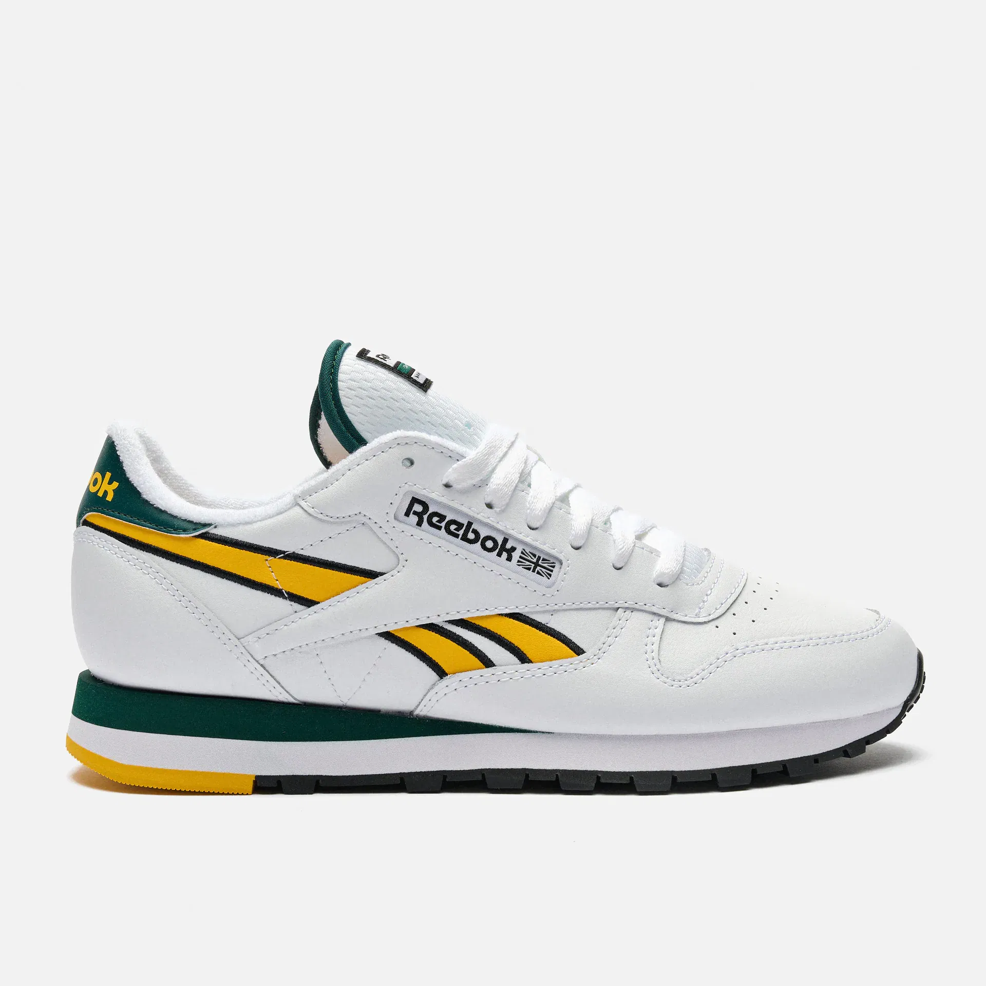 Reebok Classic Leather Sneaker White/Fierce Gold/Collegiate Green