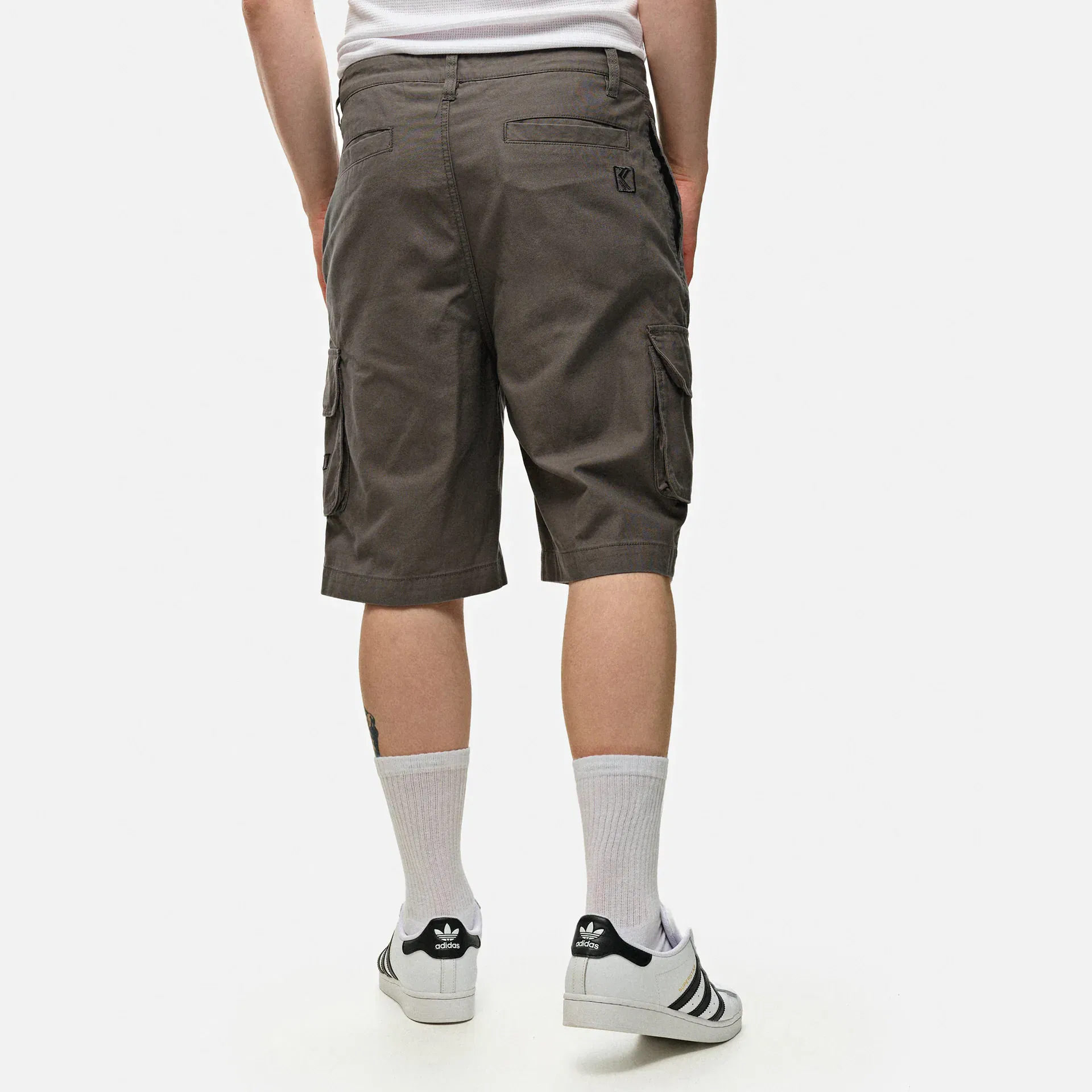 Karl Kani Retro Washed Cargo Shorts Anthrazite