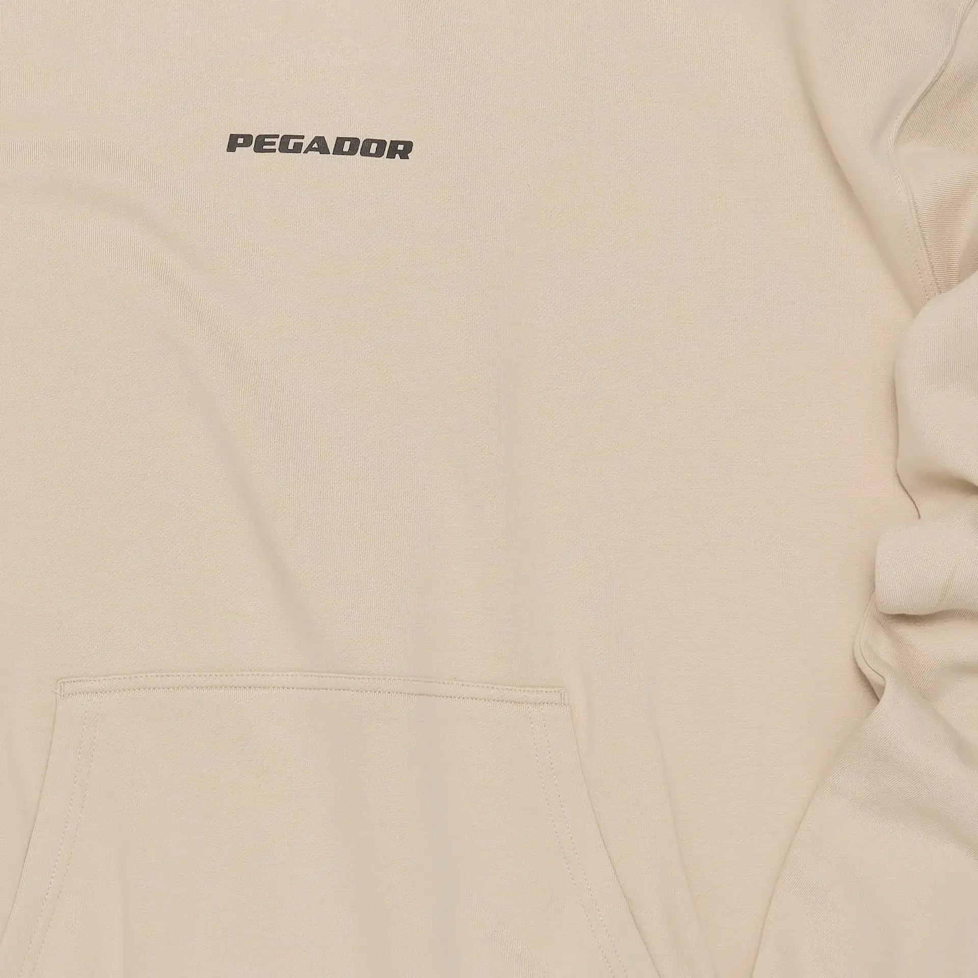 PEGADOR Colne Logo Oversized Hoodie Washed Dust Cream