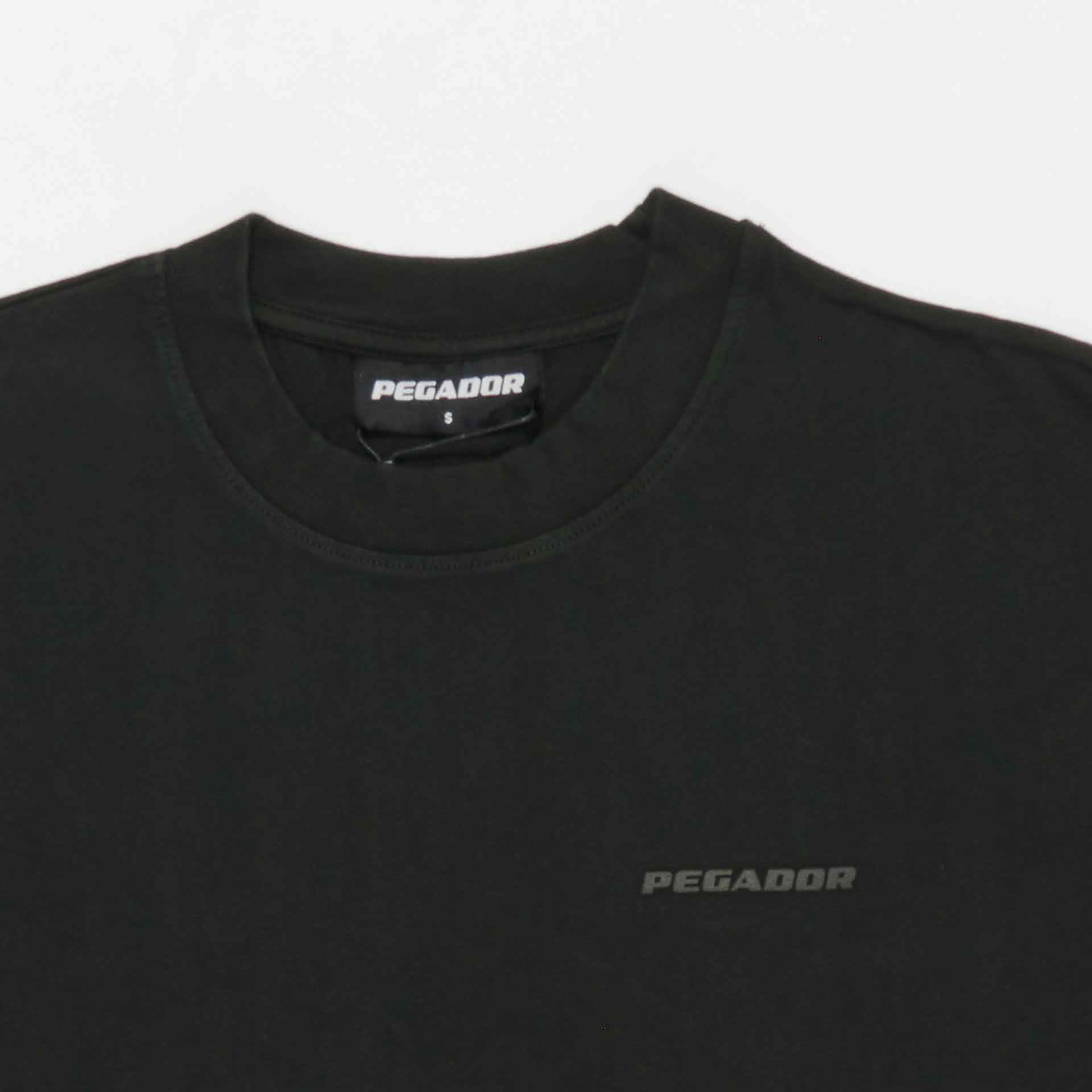 PEGADOR Logo Oversized T-Shirt Vintage Washed Black