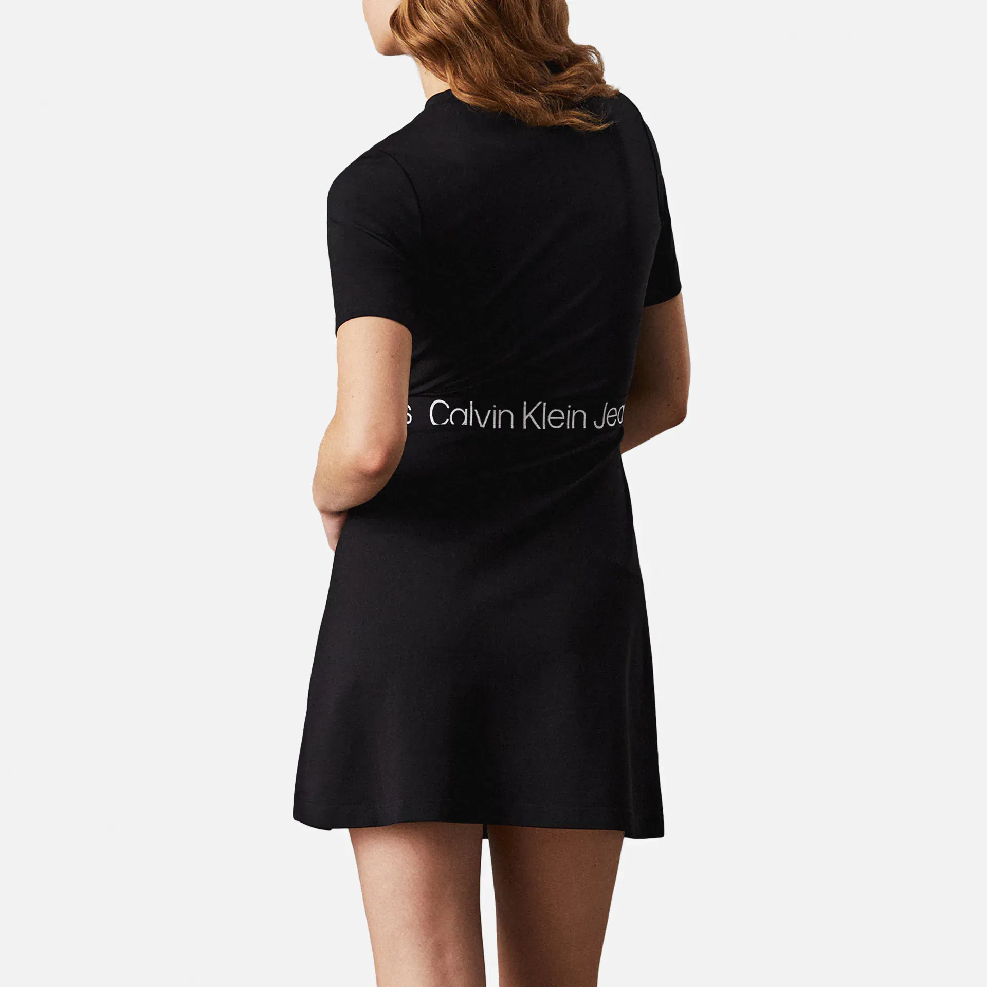 Calvin Klein Jeans Tape Milano Short Sleeve Dress Black