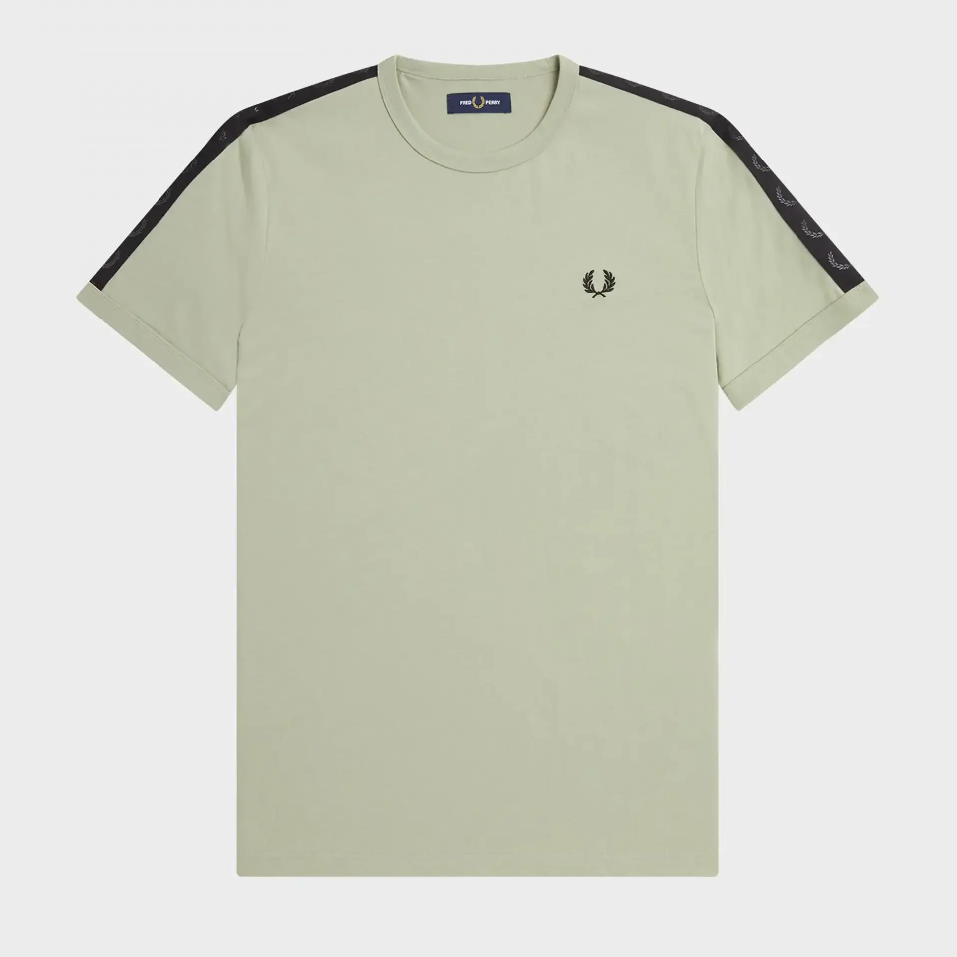 Fred Perry Tonal Tape Ringer T-Shirt Seagrass/Black