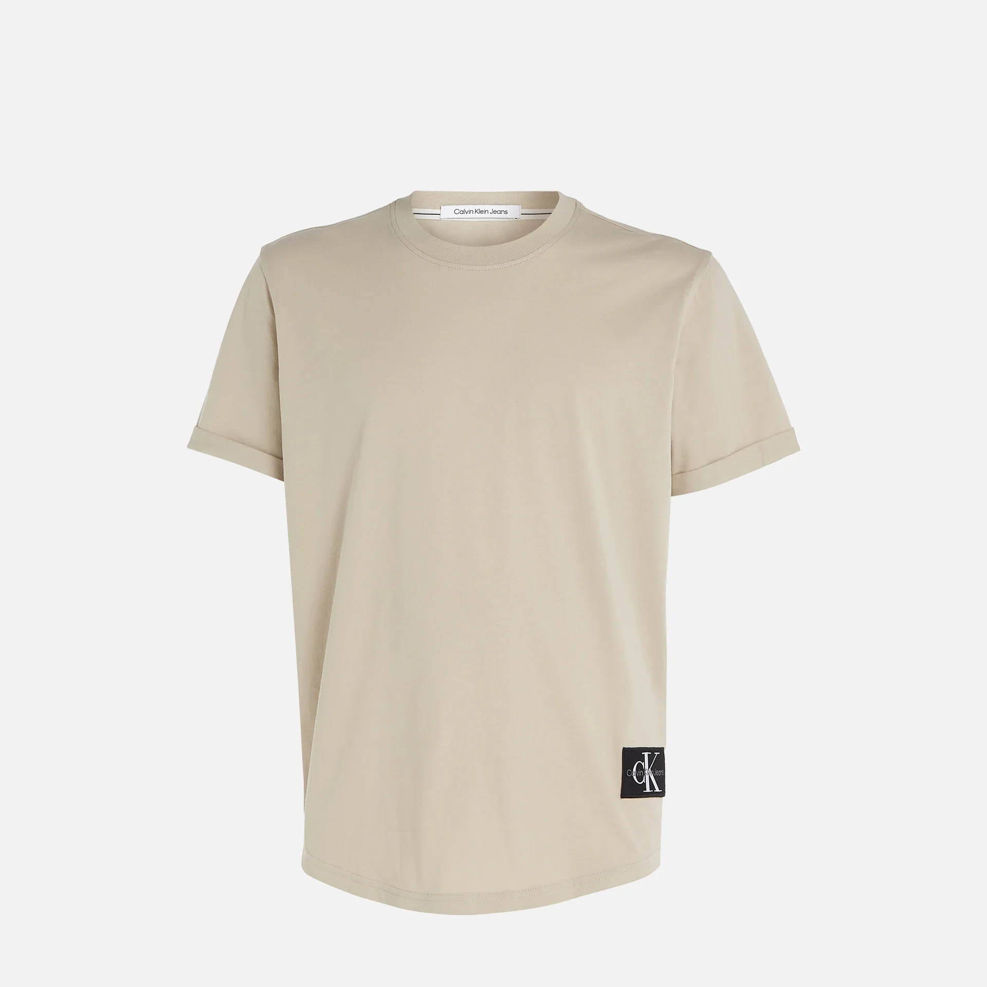 Calvin Klein Jeans Badge Turn Up Sleeve Plaza Taupe