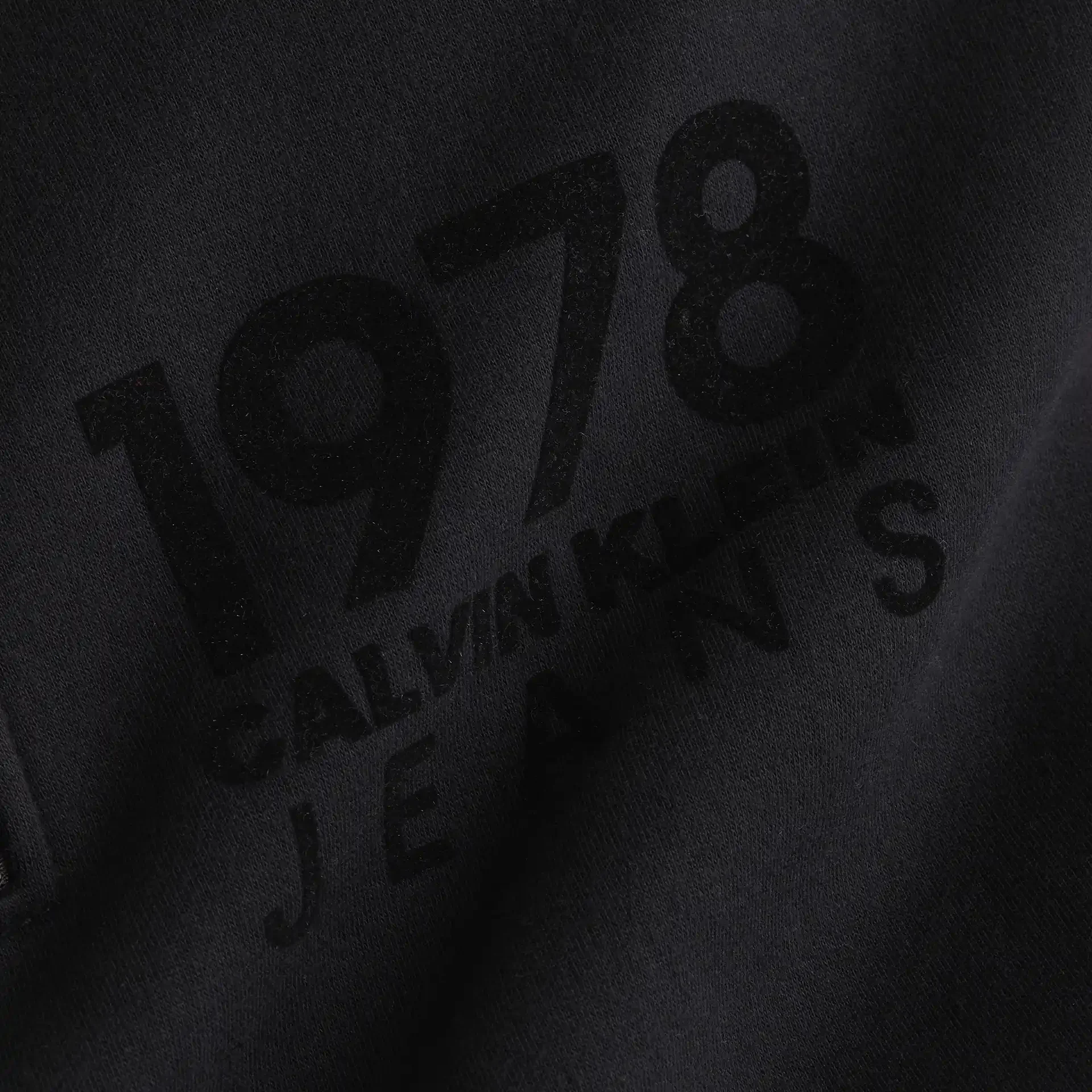 Calvin Klein Jeans 1978 Flock Logo Half Zip Black