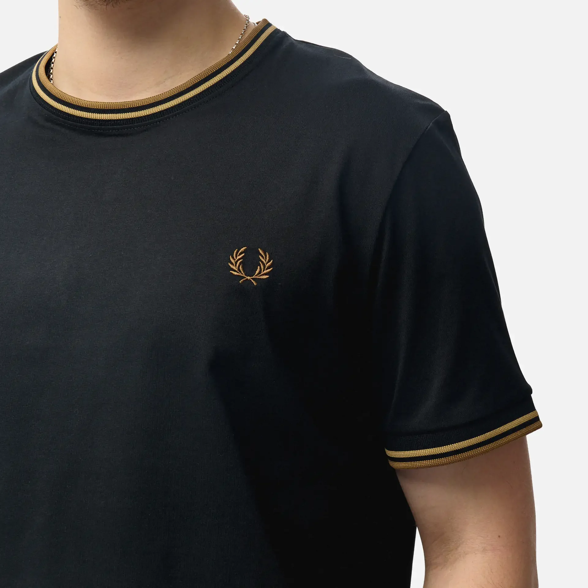 Fred Perry Twin Tipped T-Shirt Black/Warm Stone/Shaded Stone