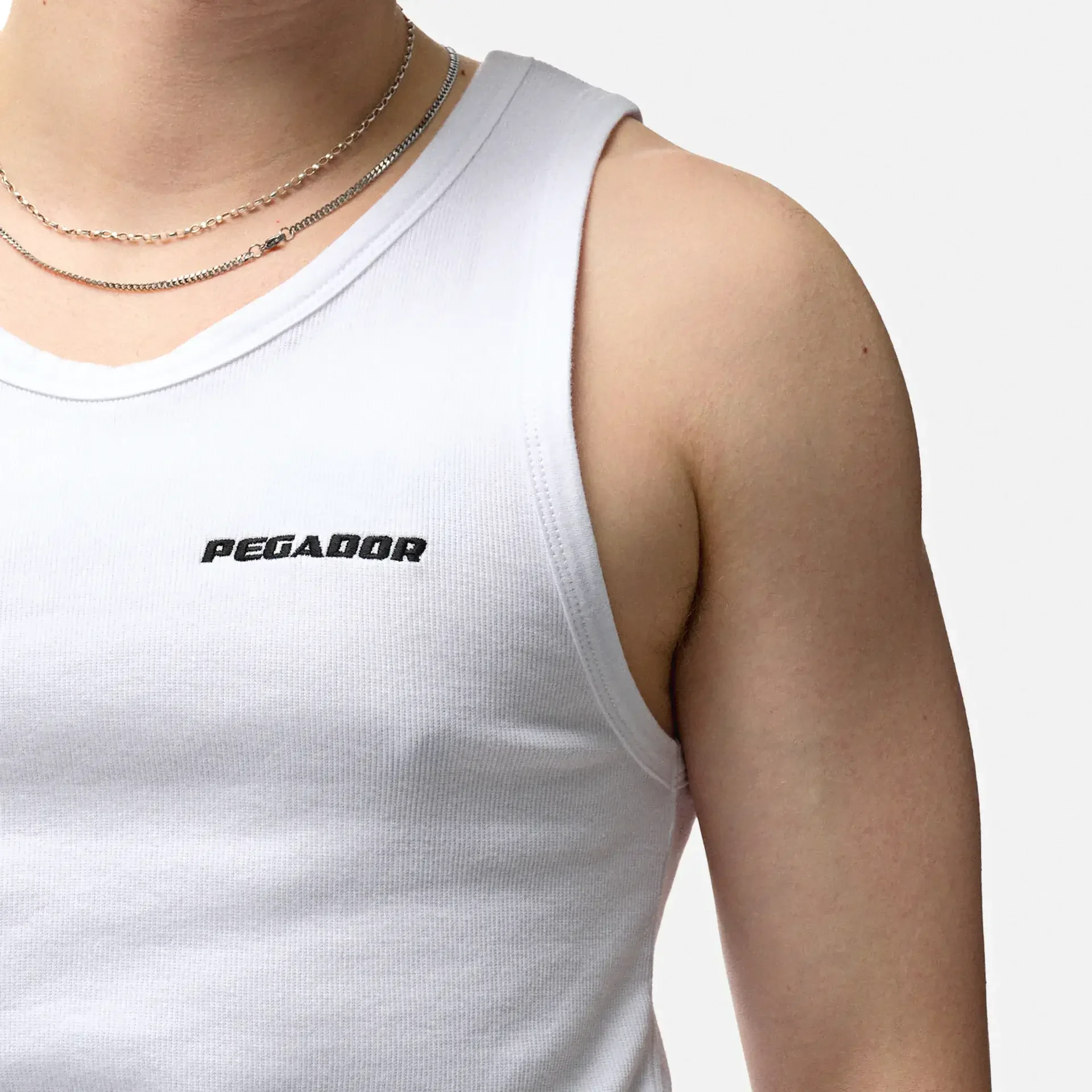 PEGADOR Logo Rib Undershirt White