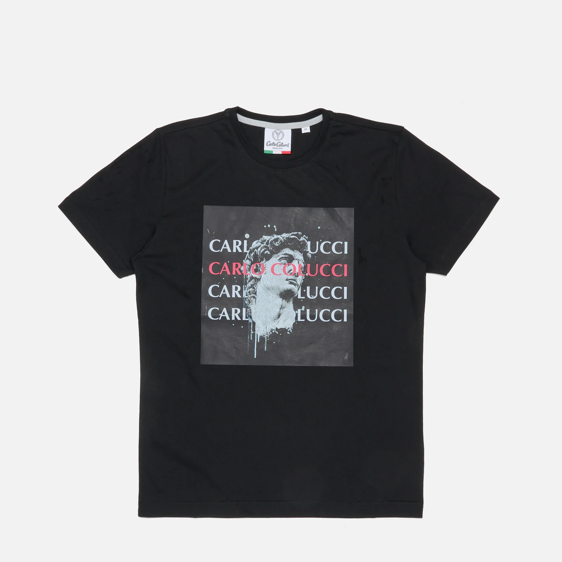 Carlo Colucci Black & White Drop T-Shirt Black