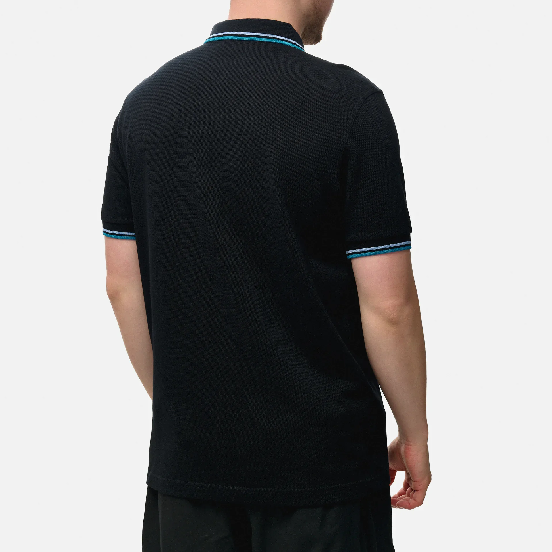 Fred Perry Twin Tipped Polo Shirt Black/Light Smoke/Ocean