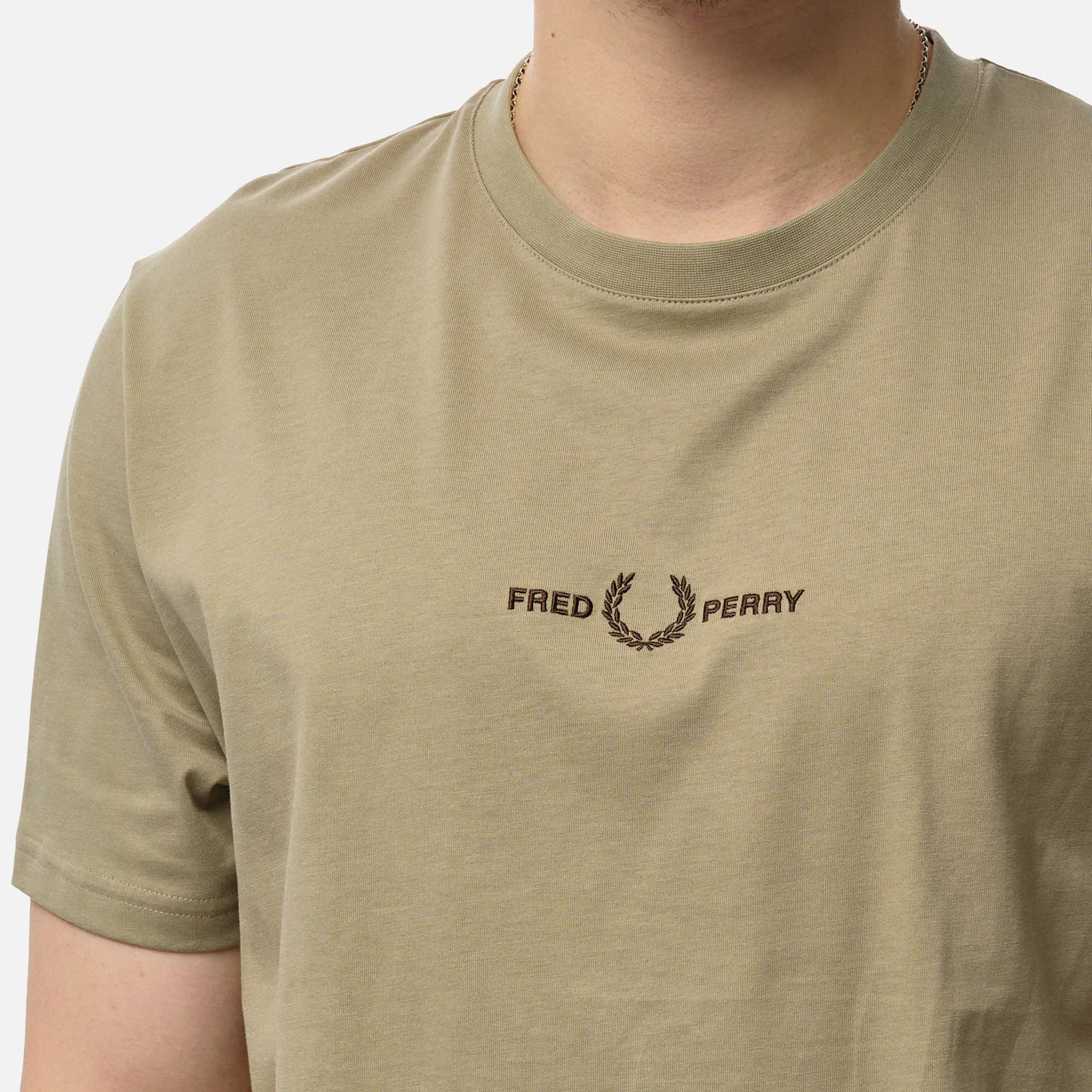 Fred Perry Embroidered T-Shirt Warm Grey