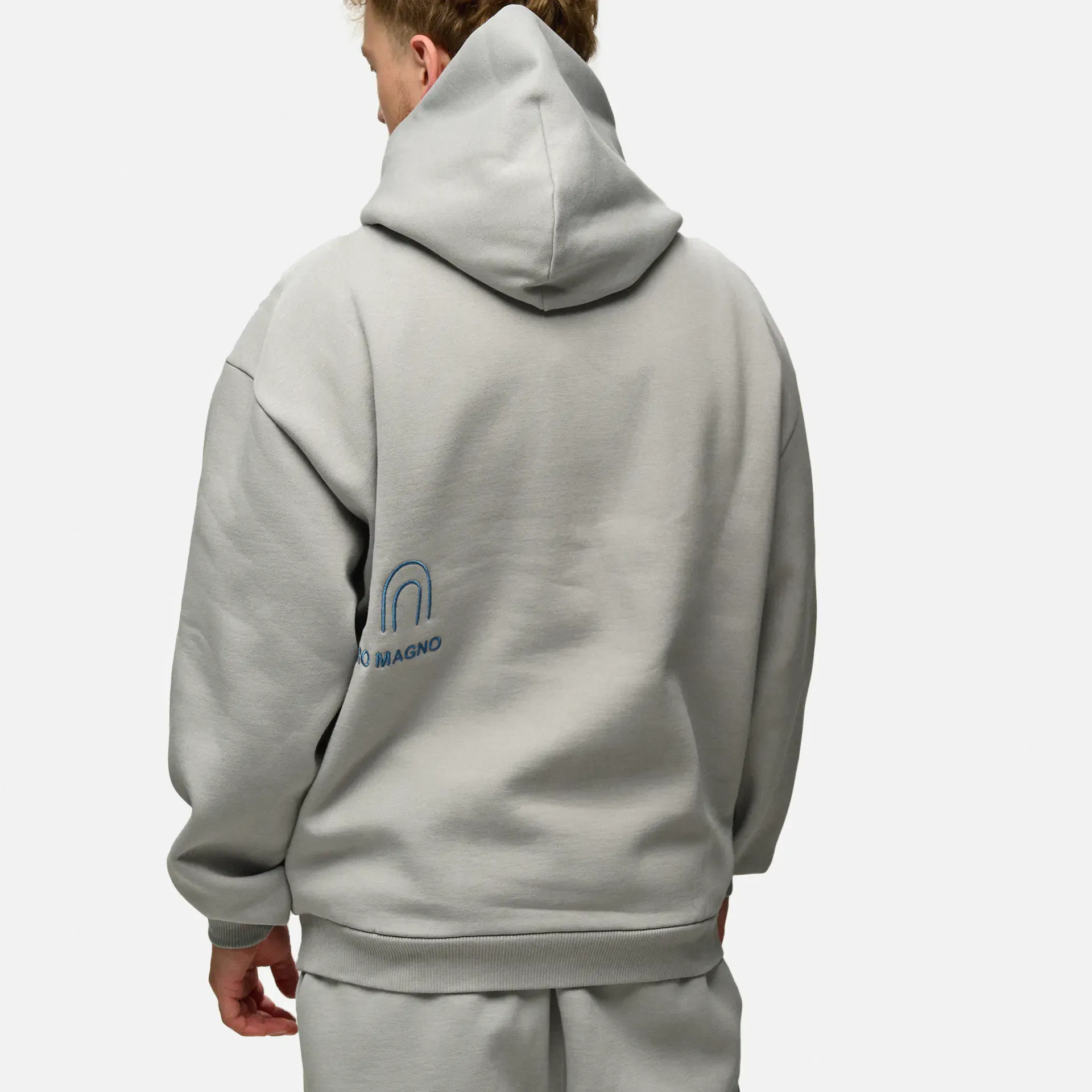 Alessandro Magno Basic Hoodie Light Grey