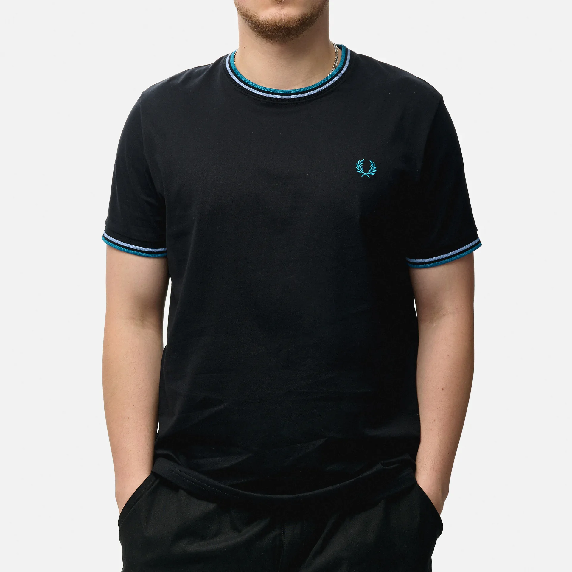 Fred Perry Twin Tipped T-Shirt Black/Light Smoke/Ocean