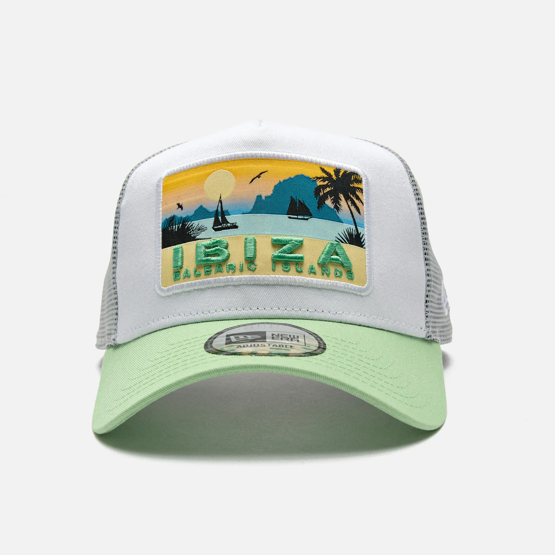 New Era Summer Ibiza Trucker Snapback Cap Green/White