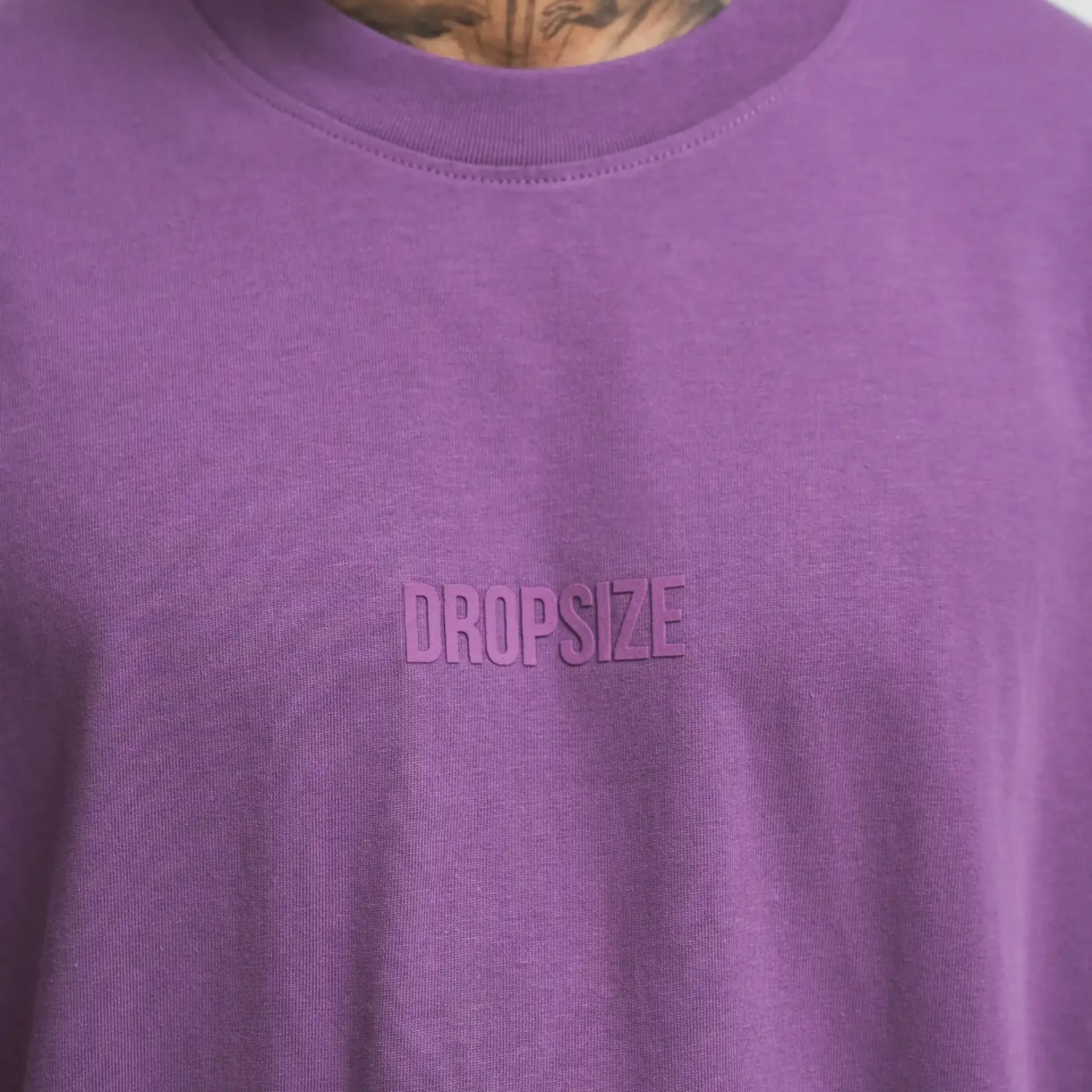 Dropsize Heavy HD Front Logo T-Shirt Washed Purple