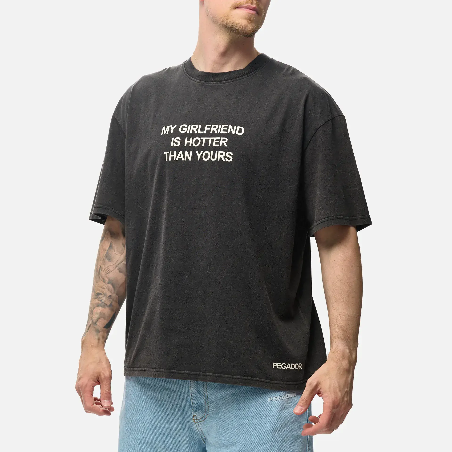 PEGADOR Lobos Boxy T-Shirt Vintage Black
