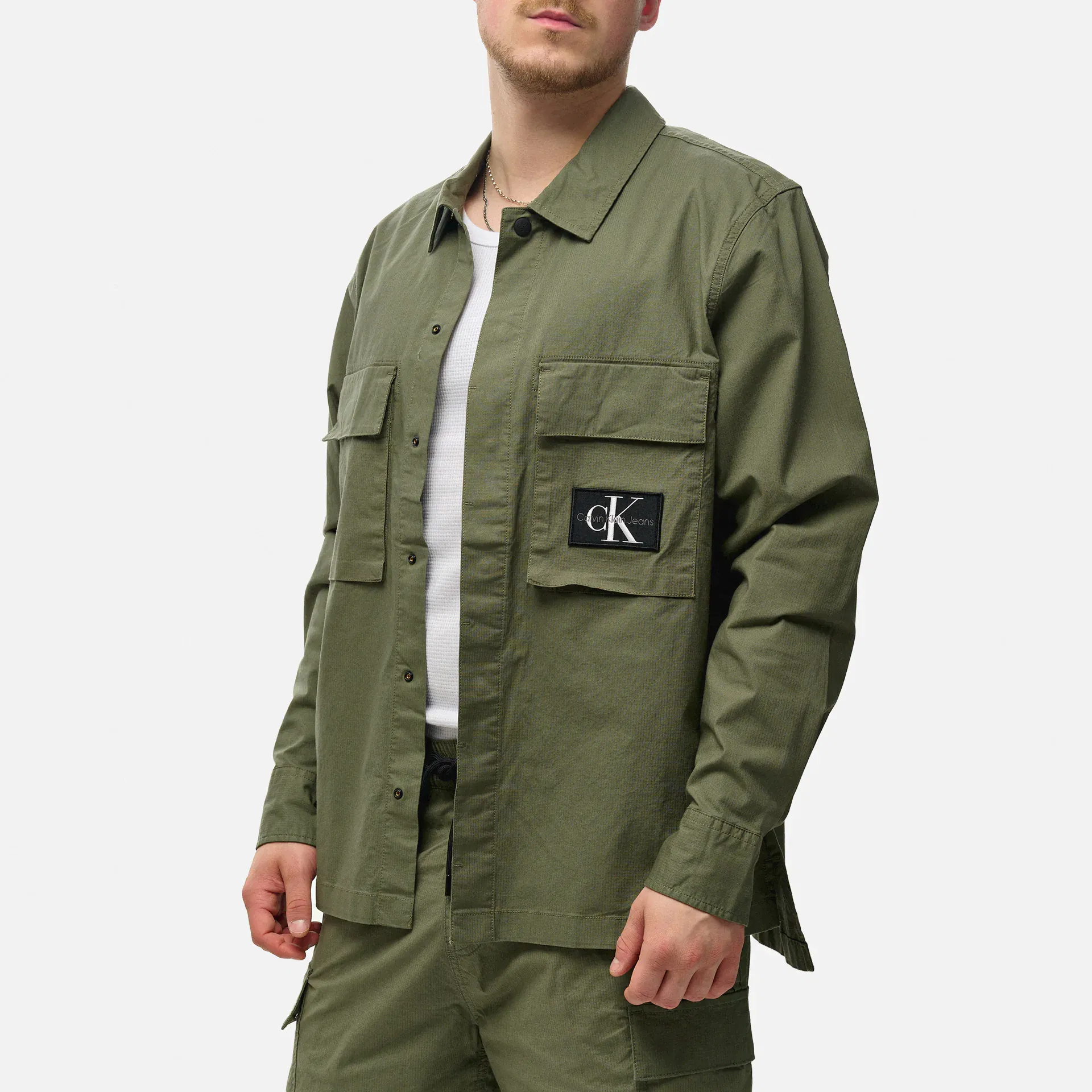 Calvin Klein Jeans Utility Overshirt Dusty Olive