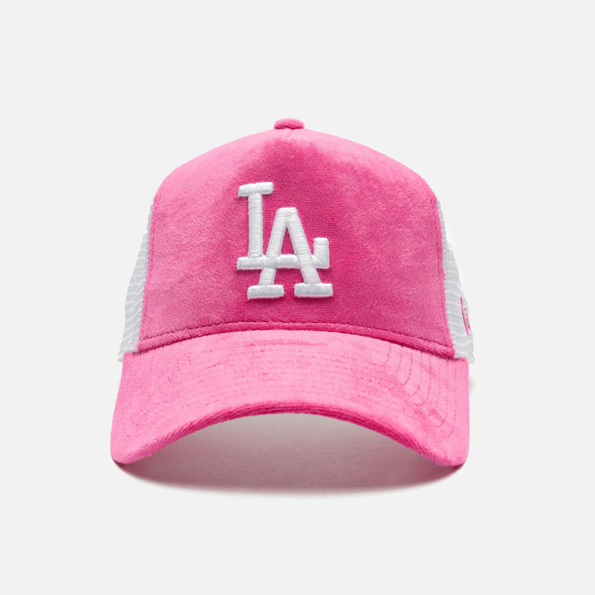 New Era LA Dodgers Women Velour Trucker Cap Pink