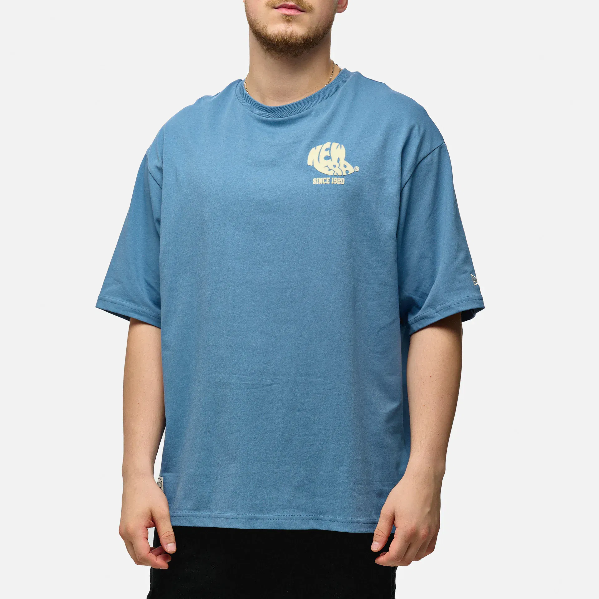 New Era Graphic Backprint Oversized T-Shirt Blue