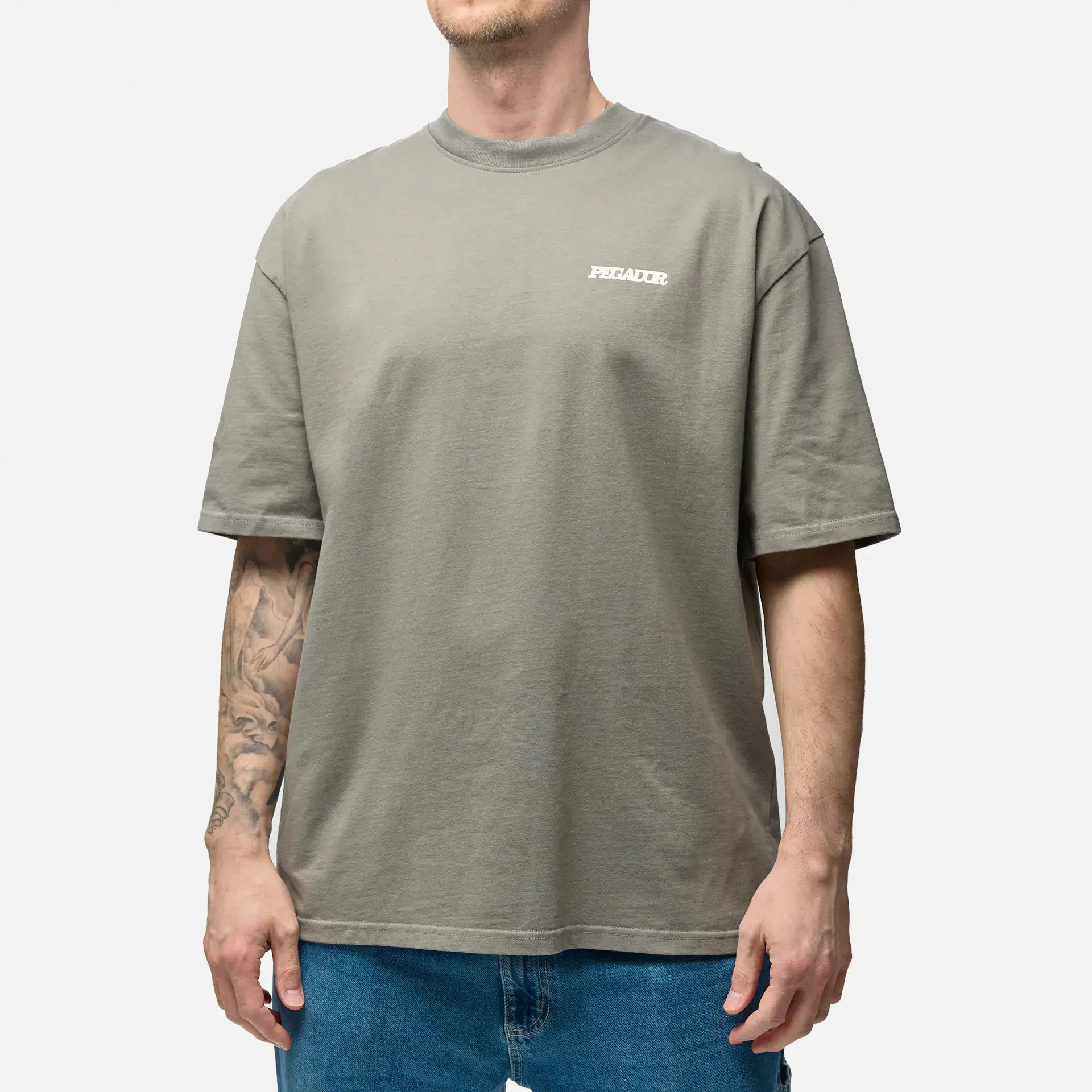 PEGADOR Bass Oversized T-Shirt Washed Cool Grey